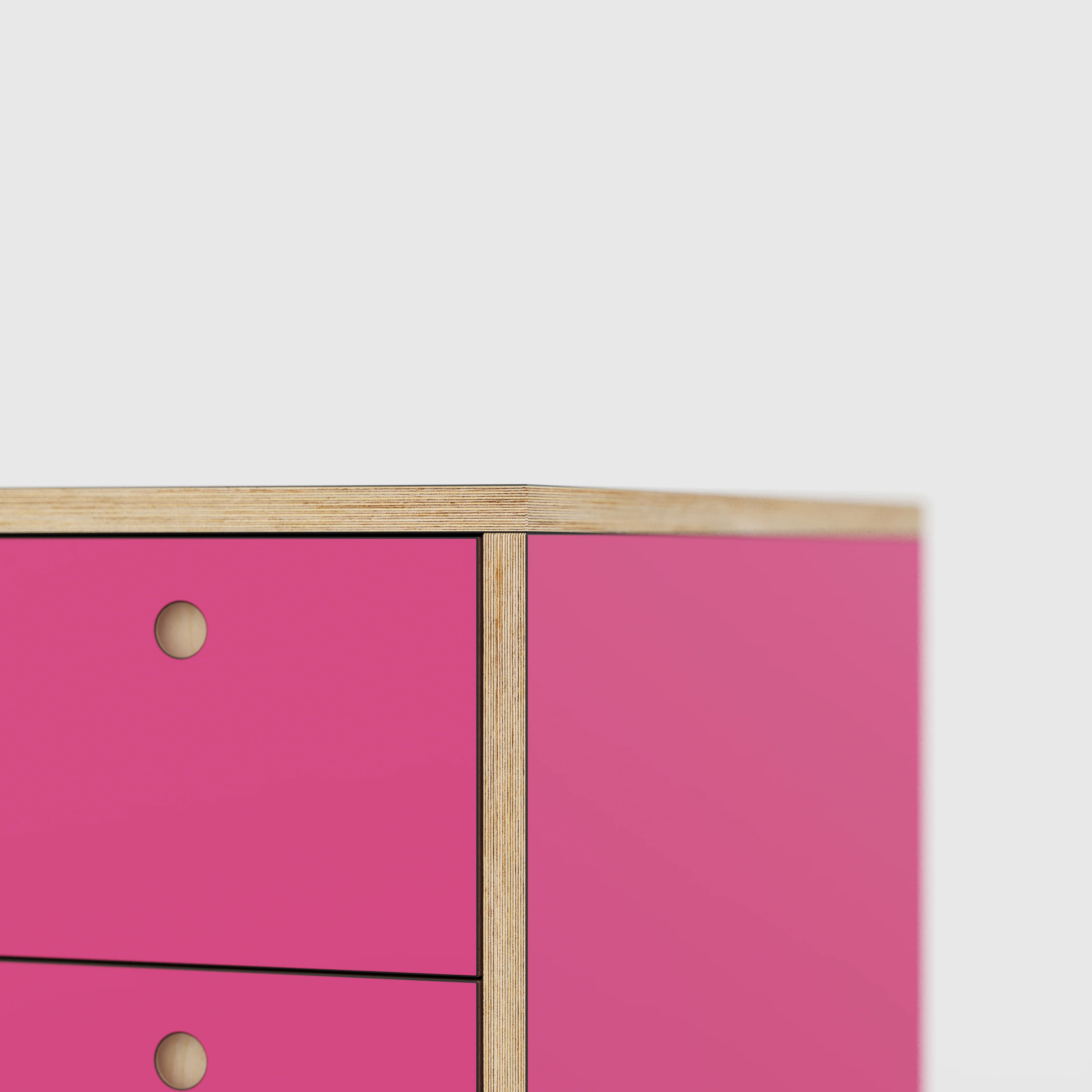 Plywood Desk with Storage Type 1 RH - Drawers - Formica Juicy Pink - 2000(w) x 800(d) x 750(h) - Image 4