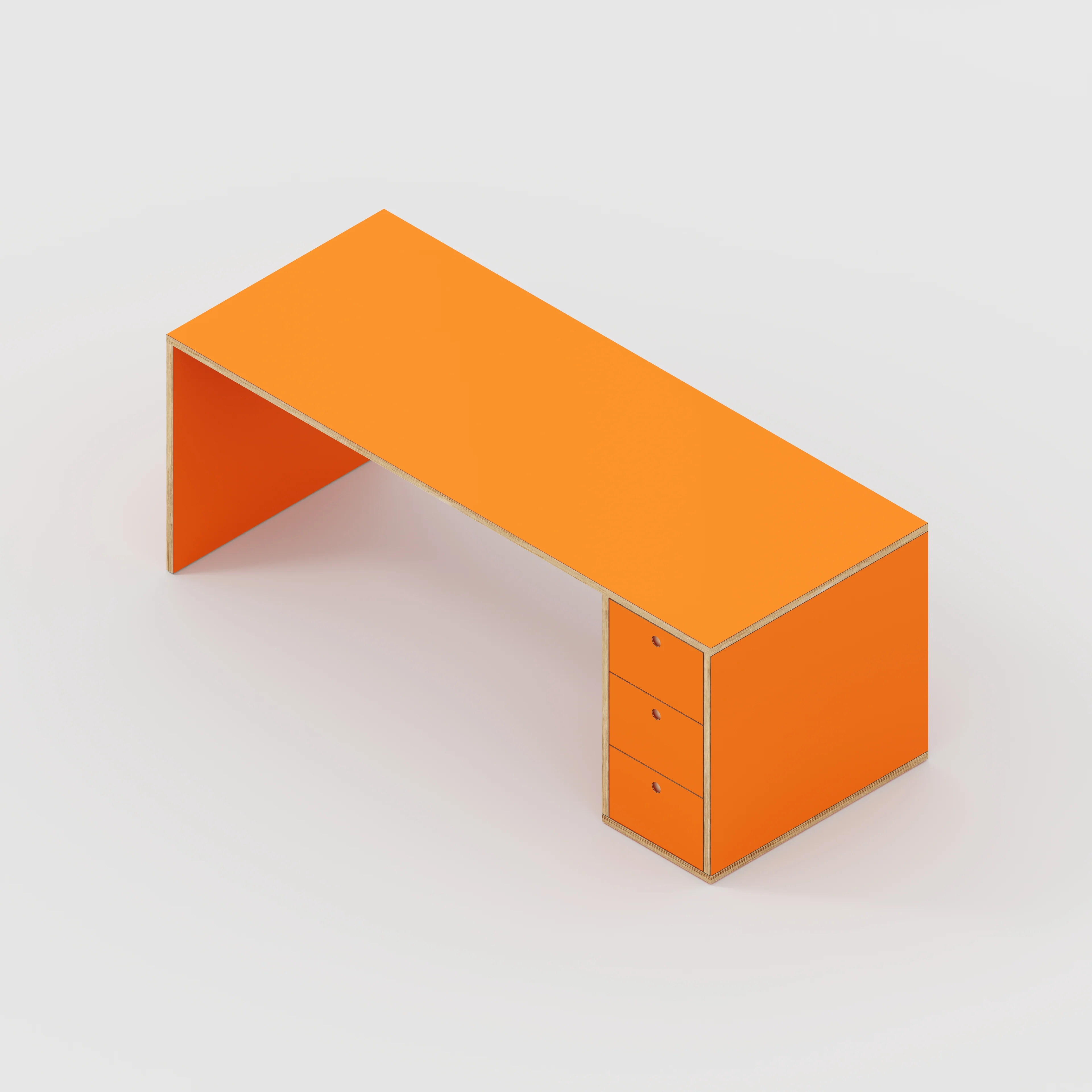 Plywood Desk with Storage Type 1 RH - Drawers - Formica Levante Orange - 2000(w) x 800(d) x 750(h) - Image 5