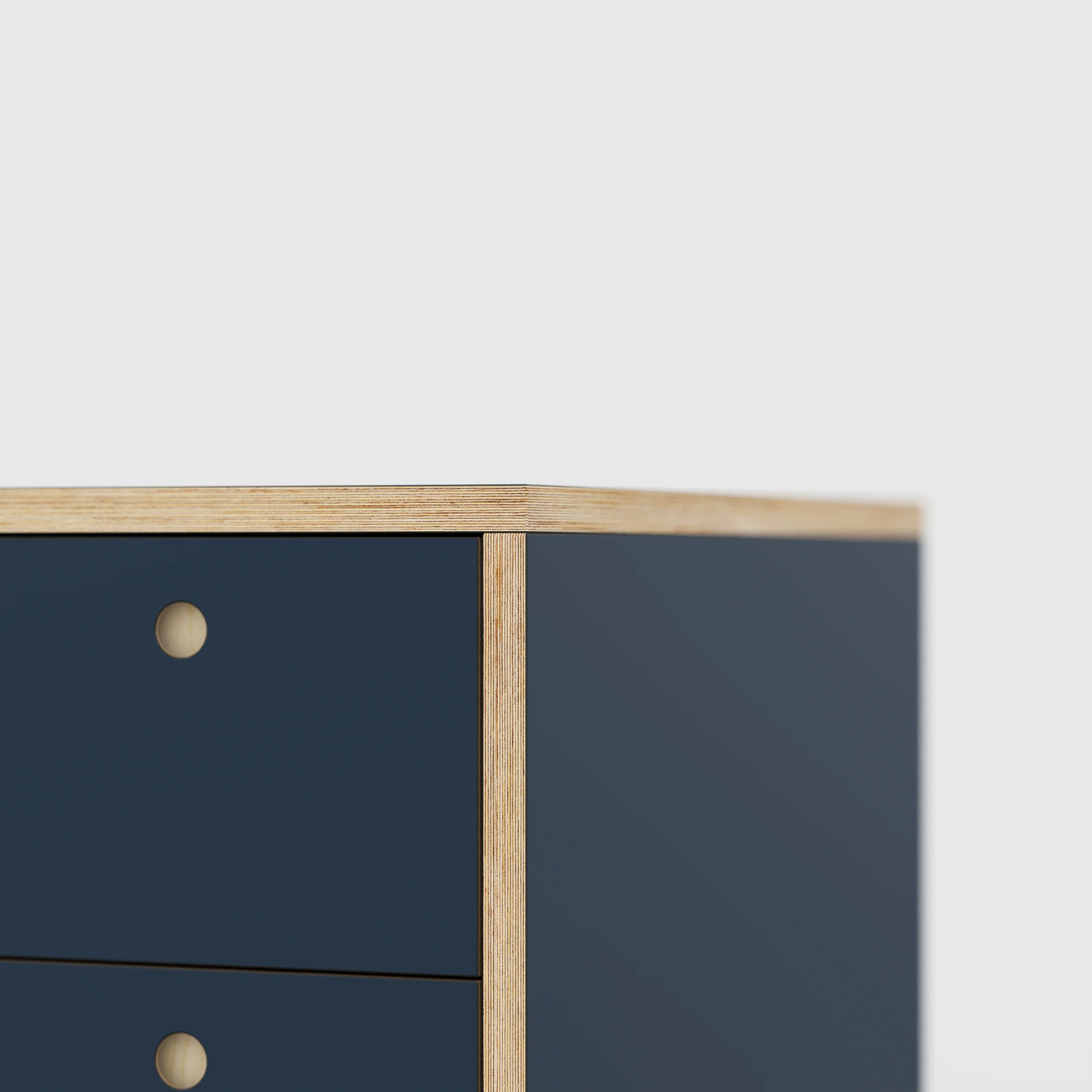 Plywood Desk with Storage Type 1 RH - Drawers - Formica Night Sea Blue - 1600(w) x 800(d) x 750(h) - Image 4