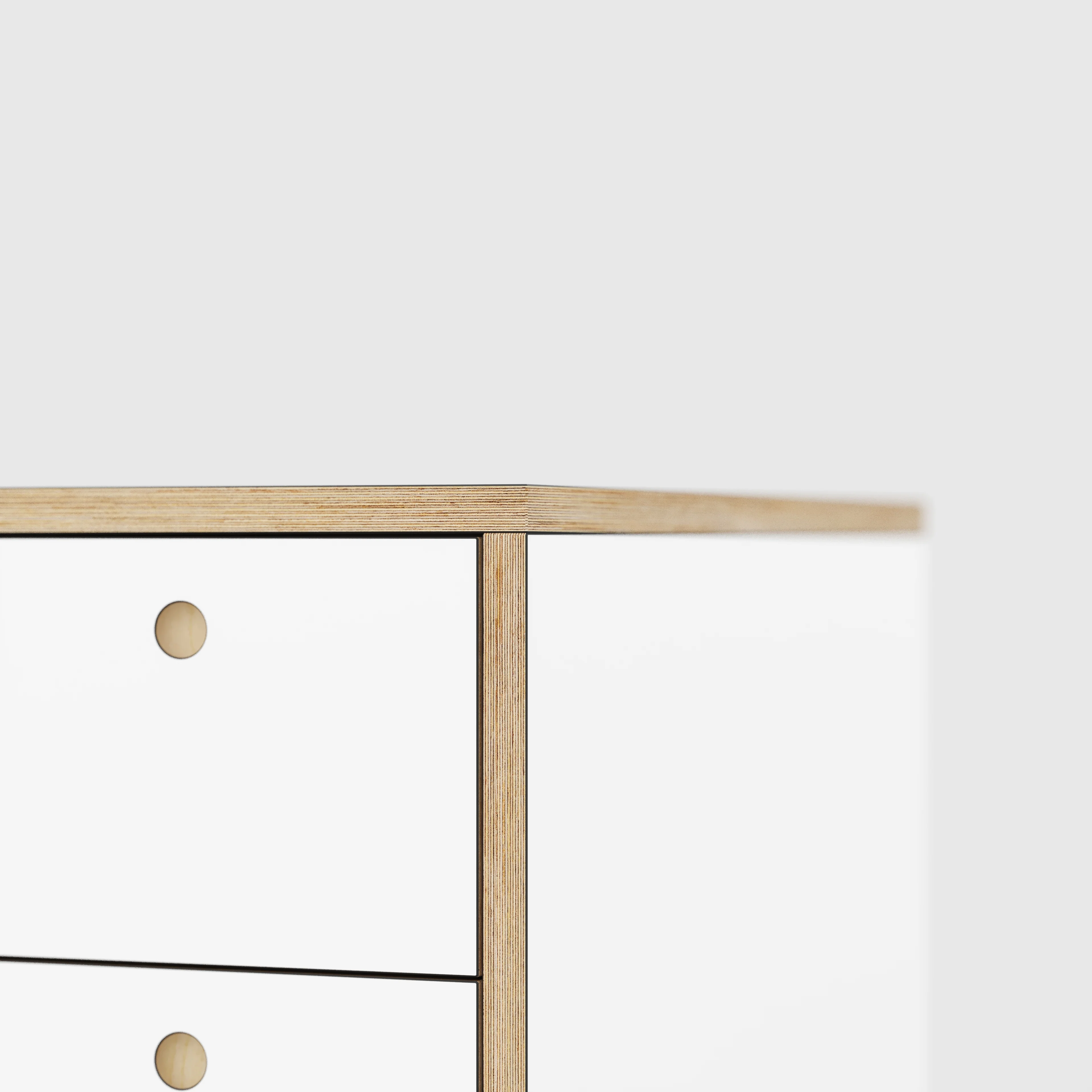 Plywood Desk with Storage Type 1 RH - Drawers - Formica White - 1600(w) x 800(d) x 750(h) - Image 4