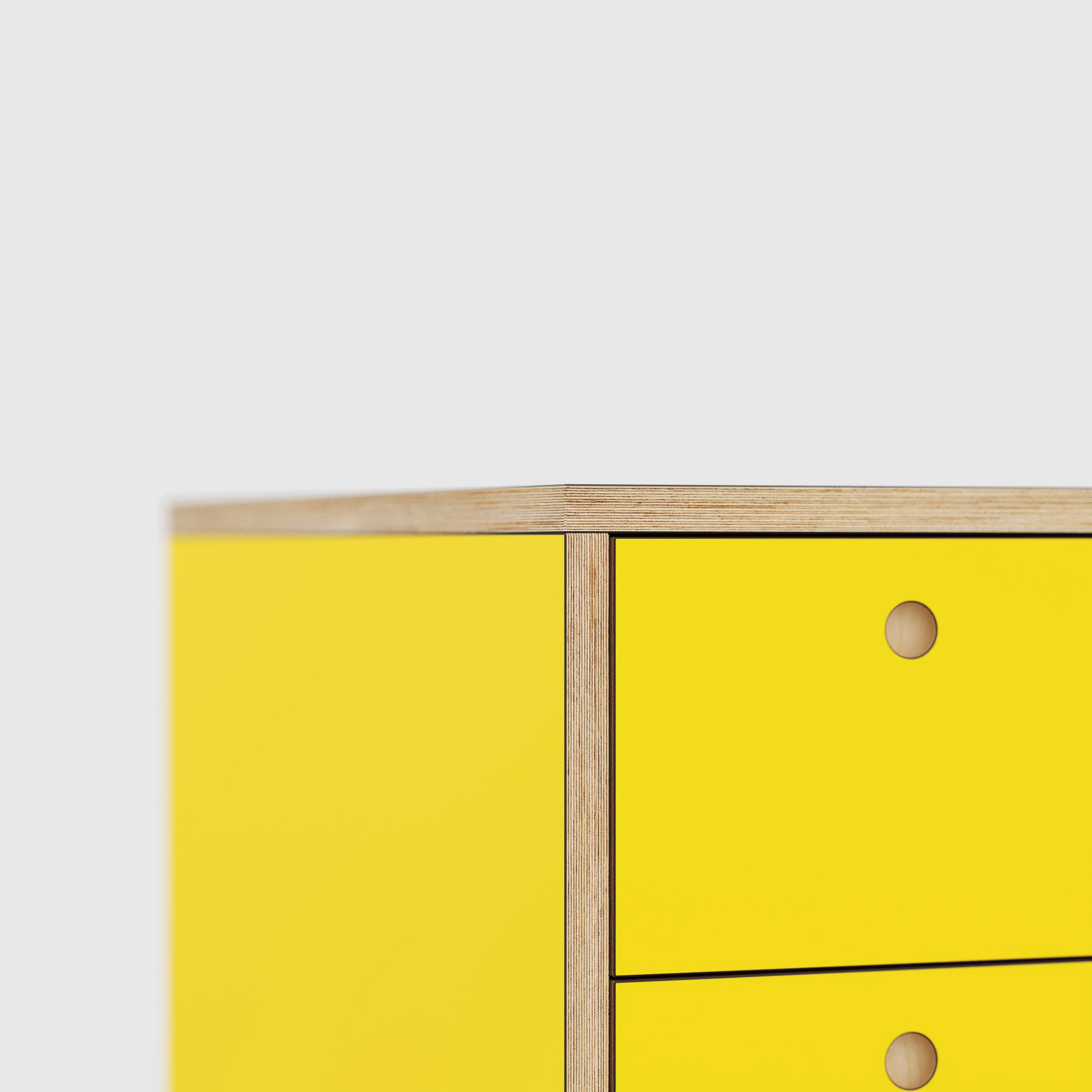 Plywood Desk with Storage Type 2 - Drawers - Formica Chrome Yellow - 2000(w) x 800(d) x 750(h) - Image 4