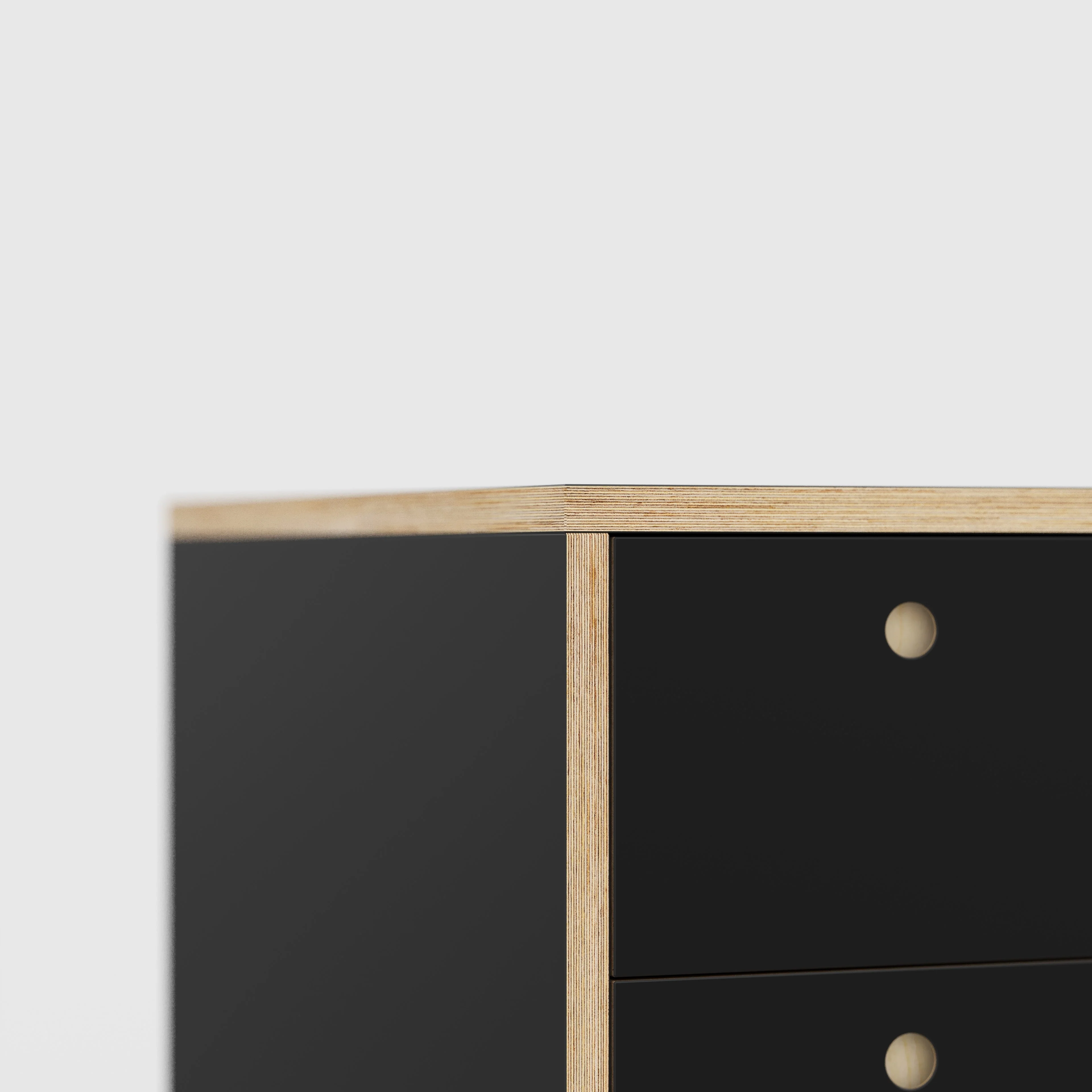 Plywood Desk with Storage Type 2 - Drawers - Formica Diamond Black - 1600(w) x 800(d) x 750(h) - Image 4