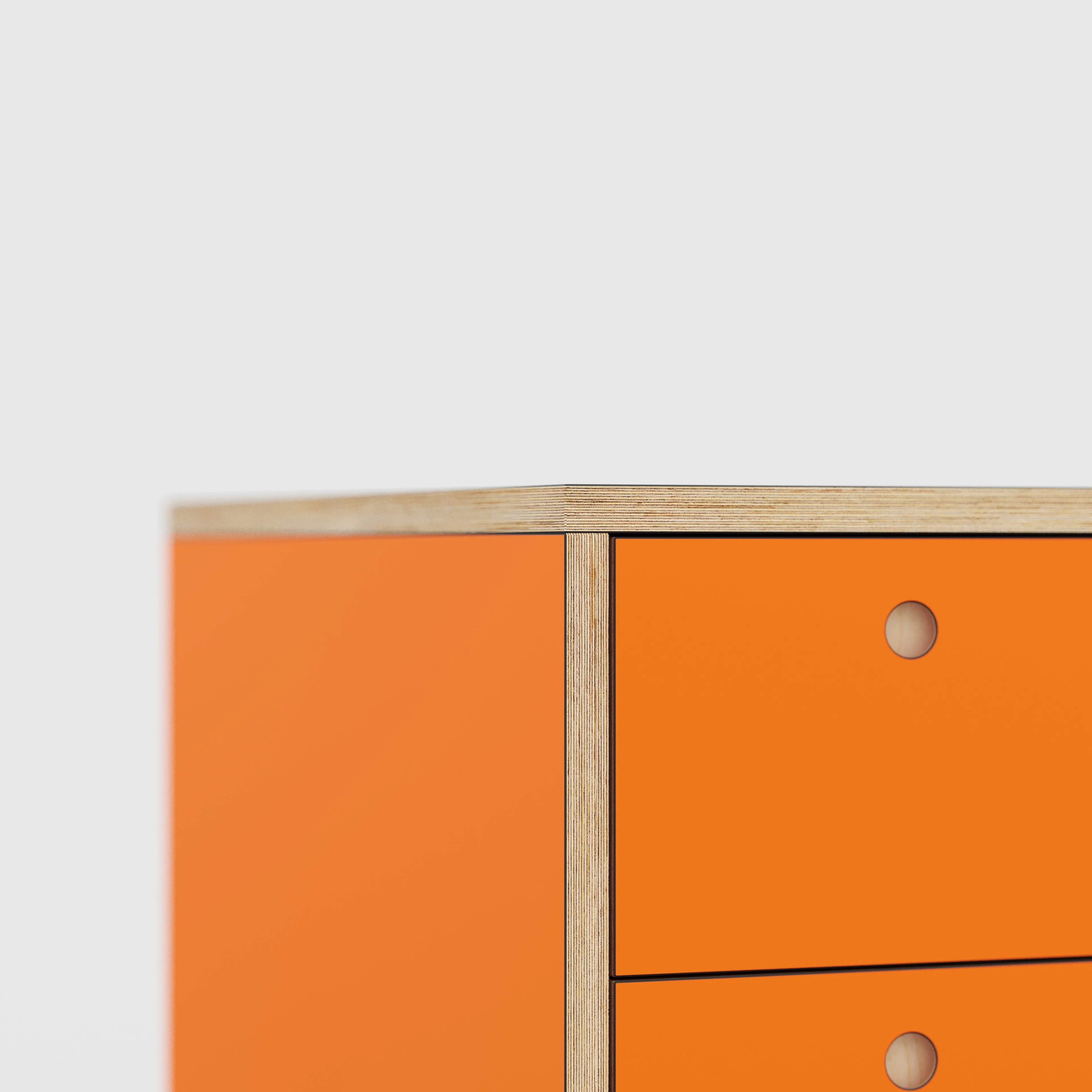 Plywood Desk with Storage Type 2 - Drawers - Formica Levante Orange - 2000(w) x 800(d) x 750(h) - Image 4