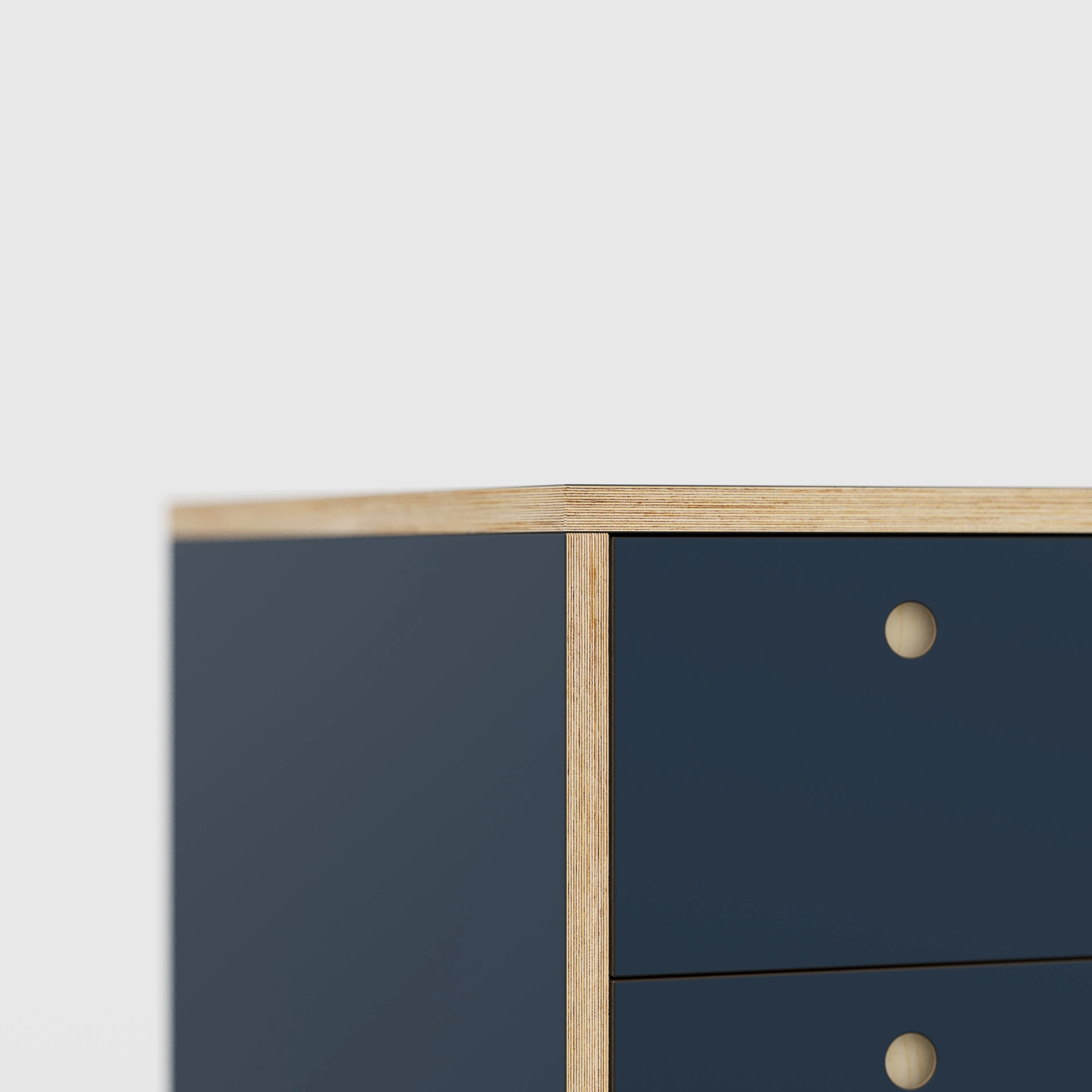 Plywood Desk with Storage Type 2 - Drawers - Formica Night Sea Blue - 1600(w) x 800(d) x 750(h) - Image 4