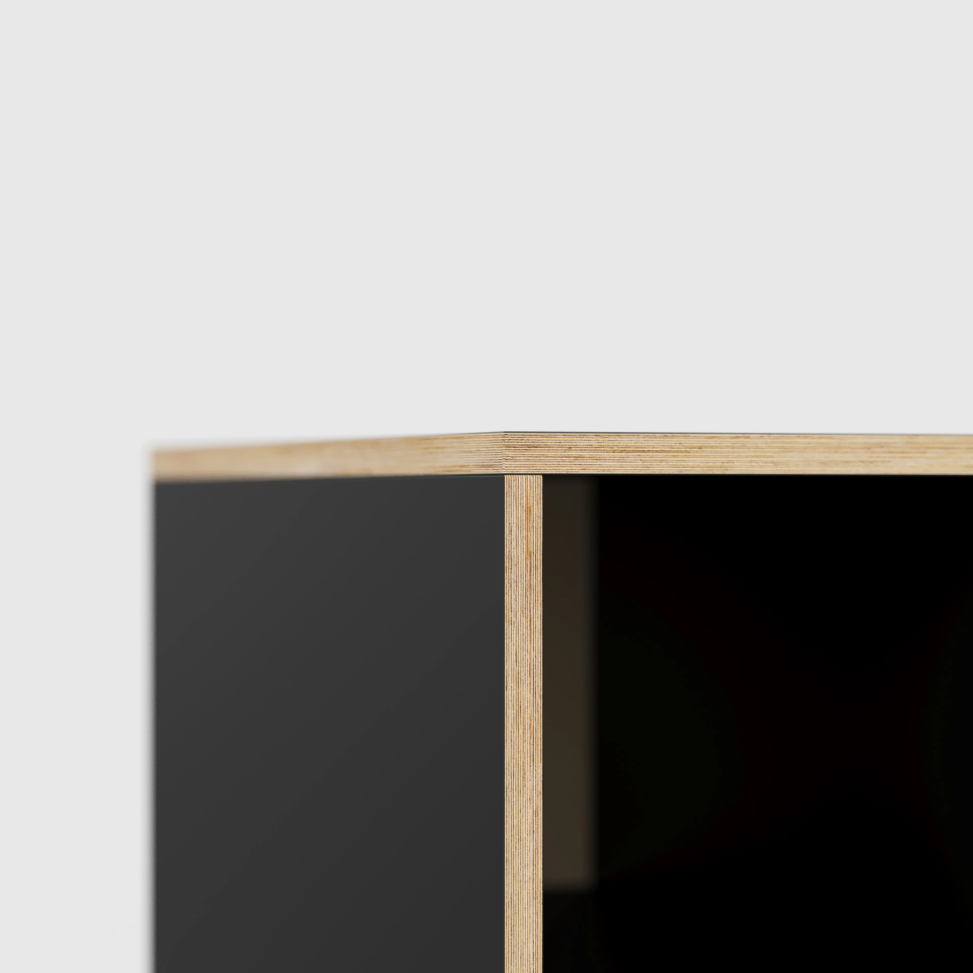Plywood Desk with Storage Type 2 - Open Shelves - Formica Diamond Black - 1600(w) x 800(d) x 750(h) - Image 4