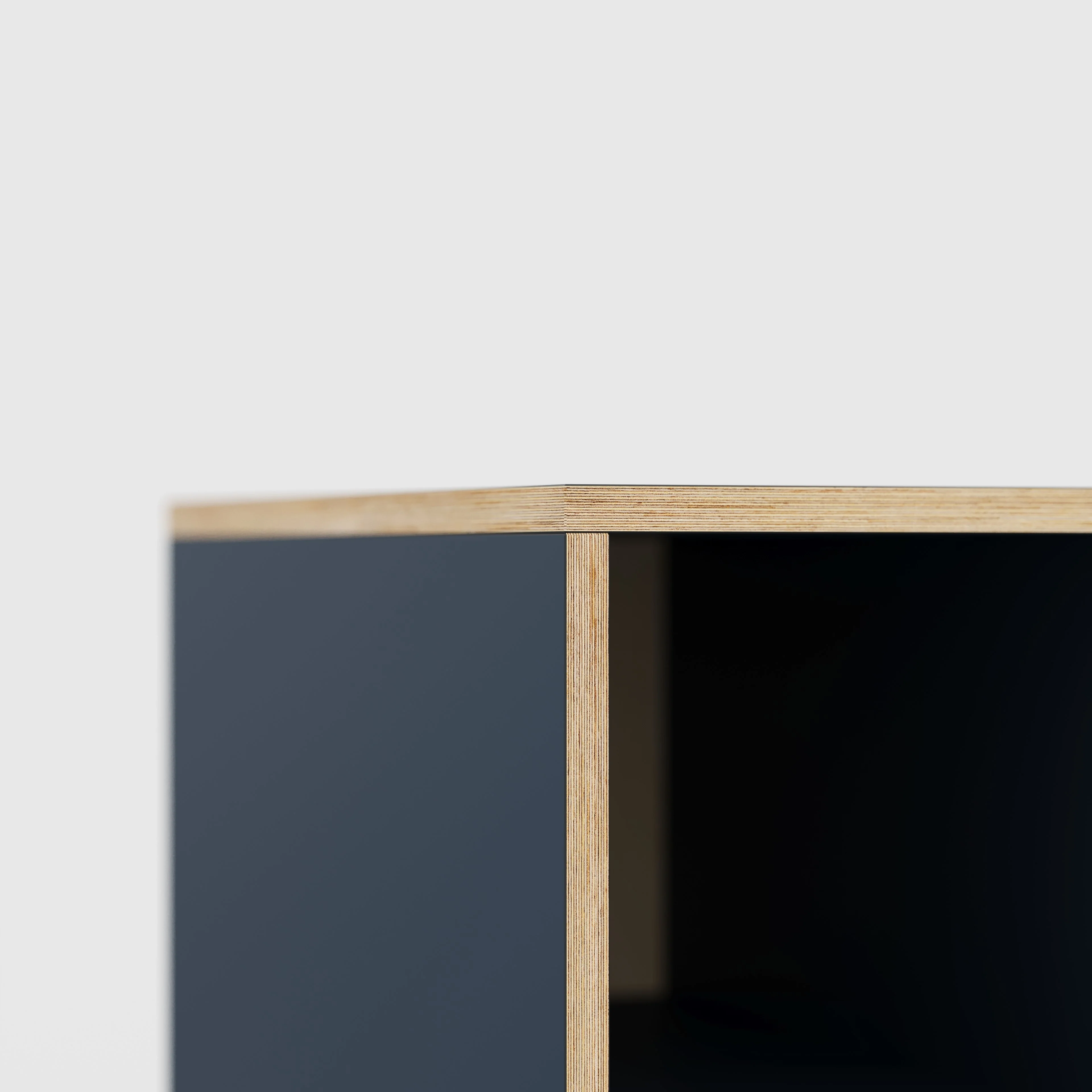 Plywood Desk with Storage Type 2 - Open Shelves - Formica Night Sea Blue - 1600(w) x 800(d) x 750(h) - Image 4