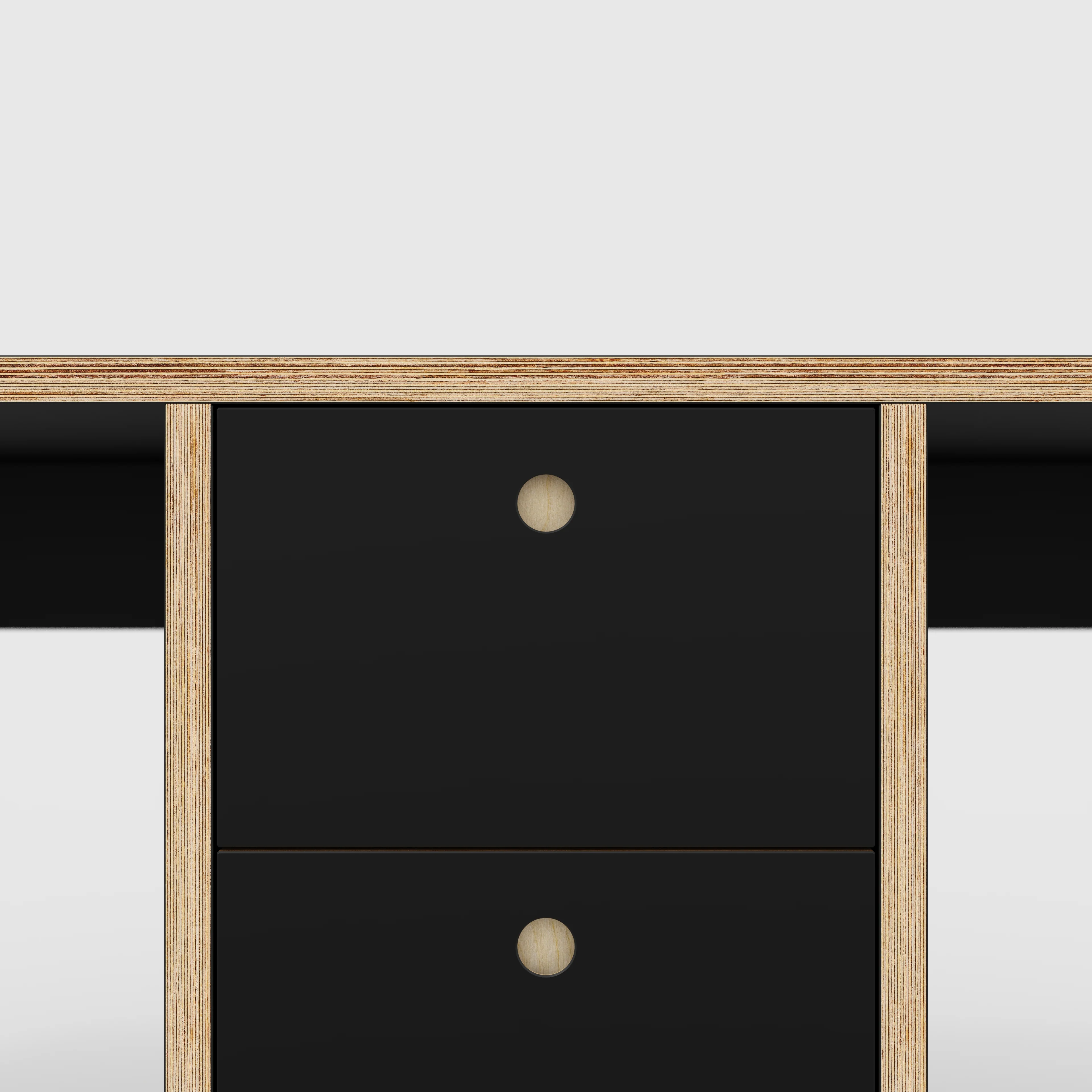 Plywood Desk with Storage Type 3 - Drawers - Formica Diamond Black - 2000(w) x 800(d) x 750(h) - Image 4