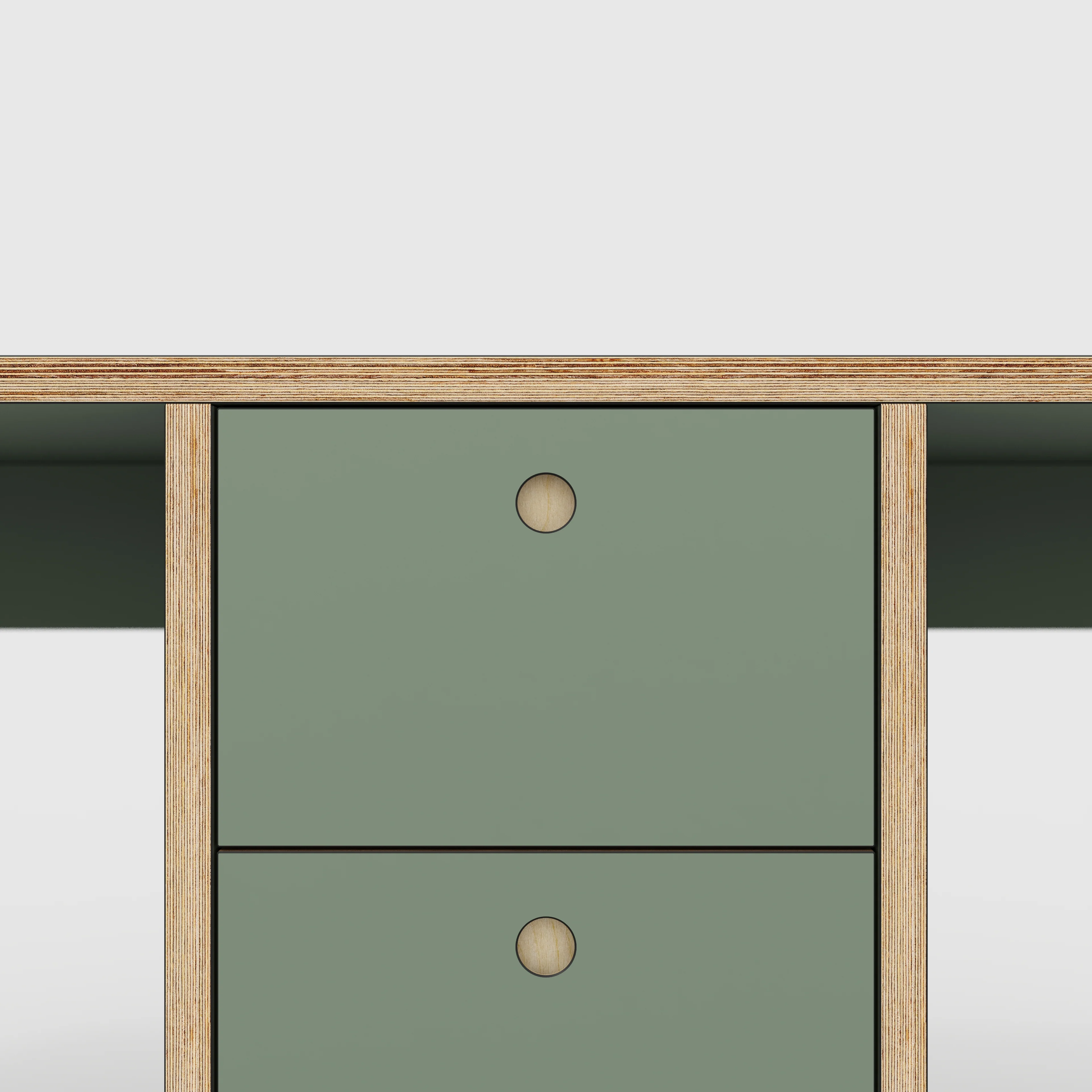 Plywood Desk with Storage Type 3 - Drawers - Formica Green Slate - 2000(w) x 800(d) x 750(h) - Image 4