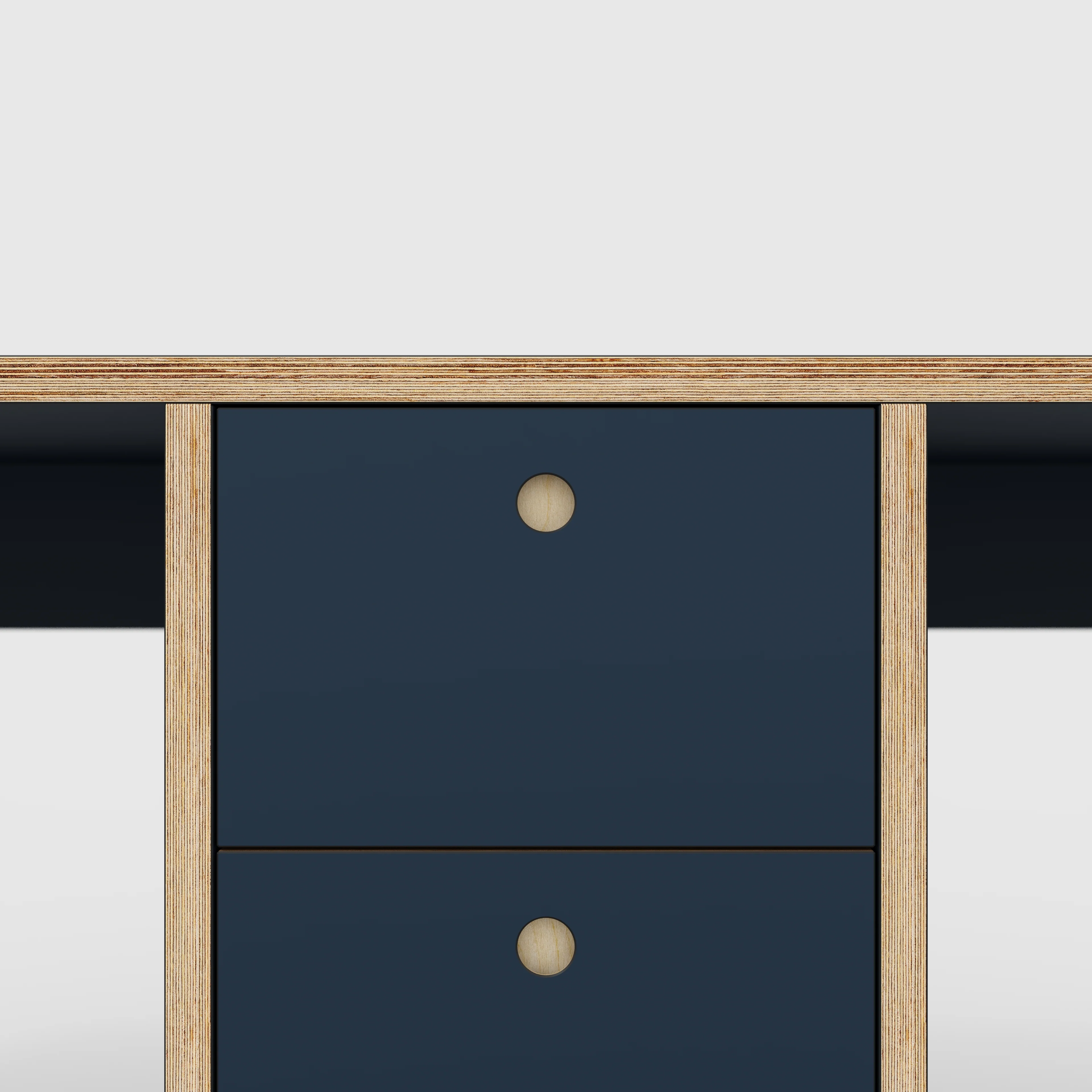 Plywood Desk with Storage Type 3 - Drawers - Formica Night Sea Blue - 2000(w) x 800(d) x 750(h) - Image 4