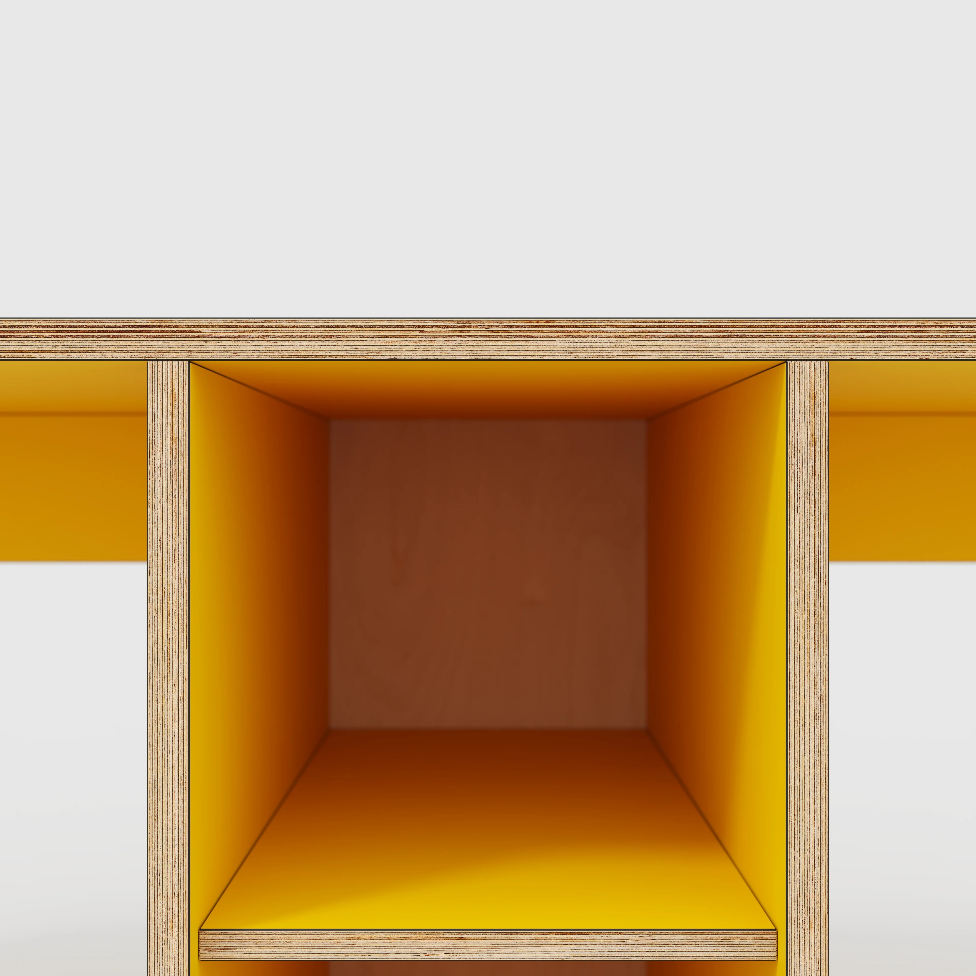 Plywood Desk with Storage Type 3 - Shelf - Formica Chrome Yellow - 2000(w) x 800(d) x 750(h) - Image 4