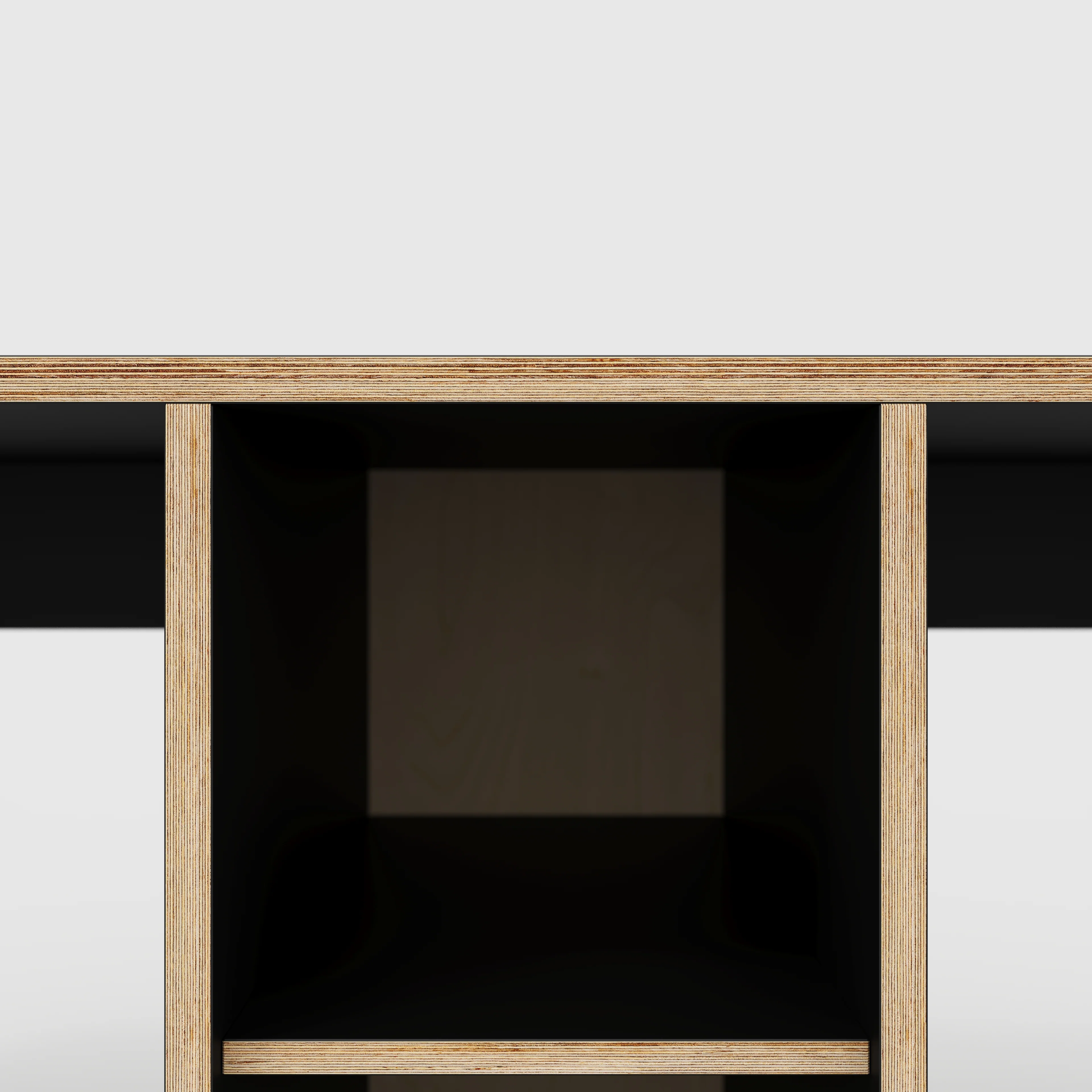 Plywood Desk with Storage Type 3 - Shelf - Formica Diamond Black - 2000(w) x 800(d) x 750(h) - Image 4