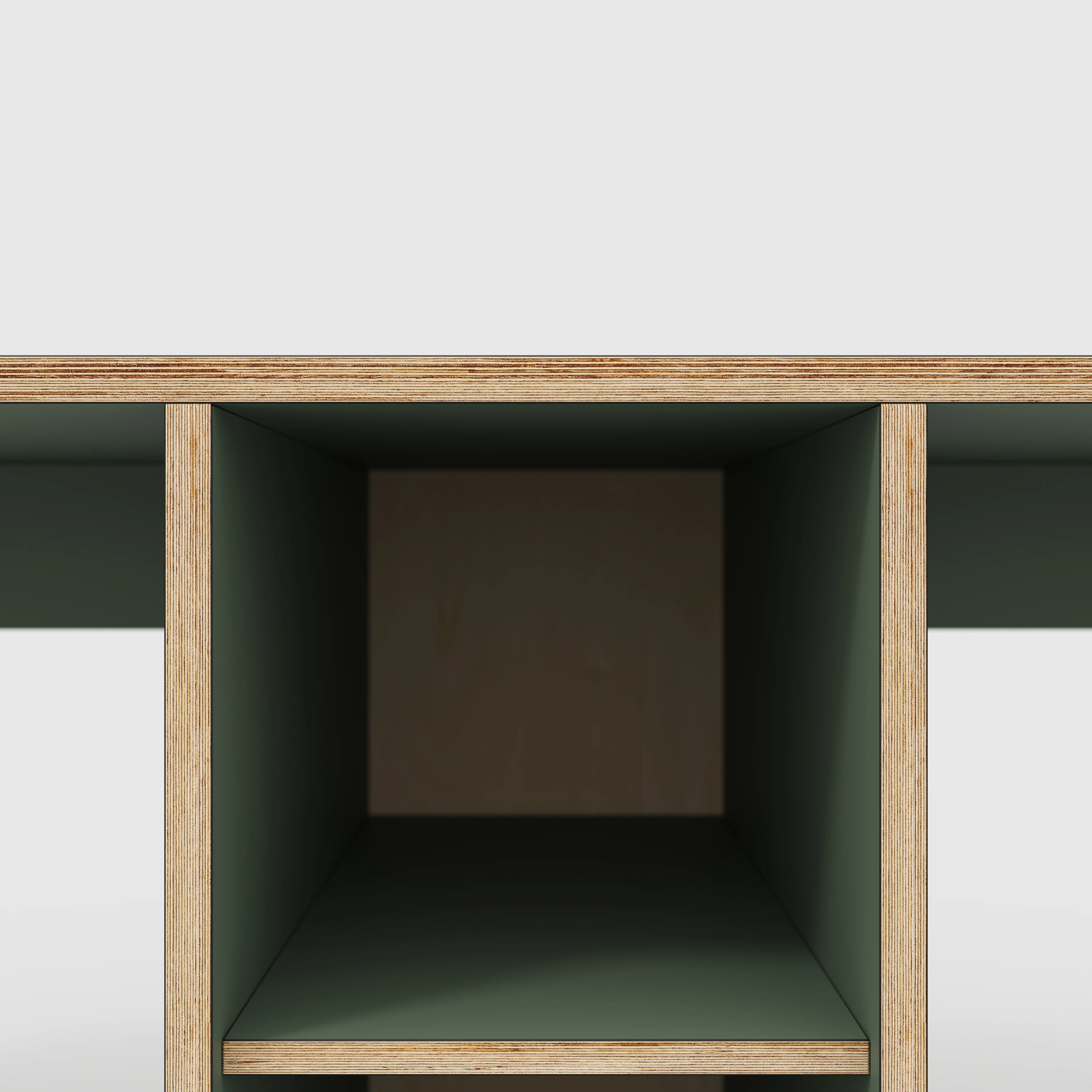 Plywood Desk with Storage Type 3 - Shelf - Formica Green Slate - 2000(w) x 800(d) x 750(h) - Image 4
