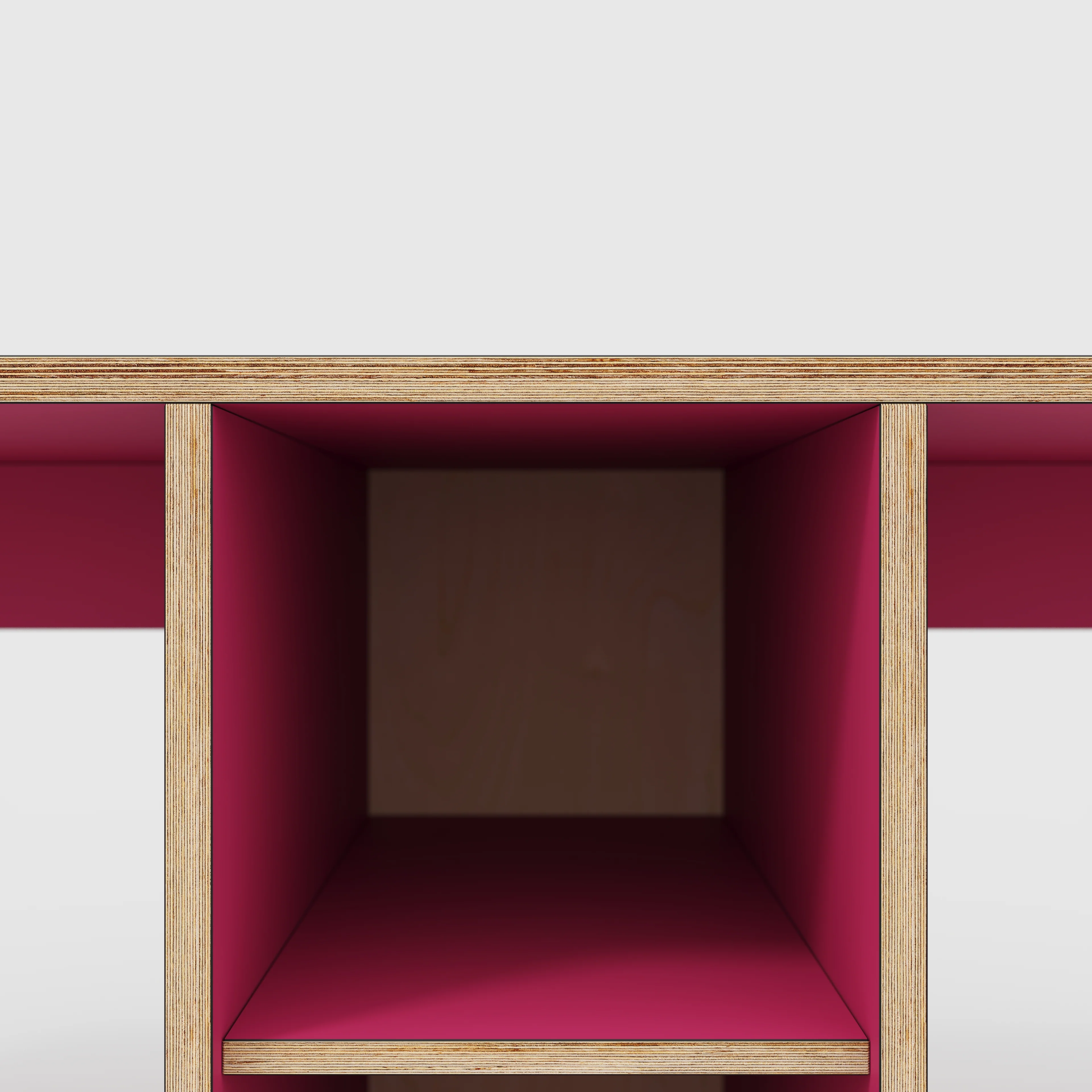 Plywood Desk with Storage Type 3 - Shelf - Formica Juicy Pink - 2000(w) x 800(d) x 750(h) - Image 4