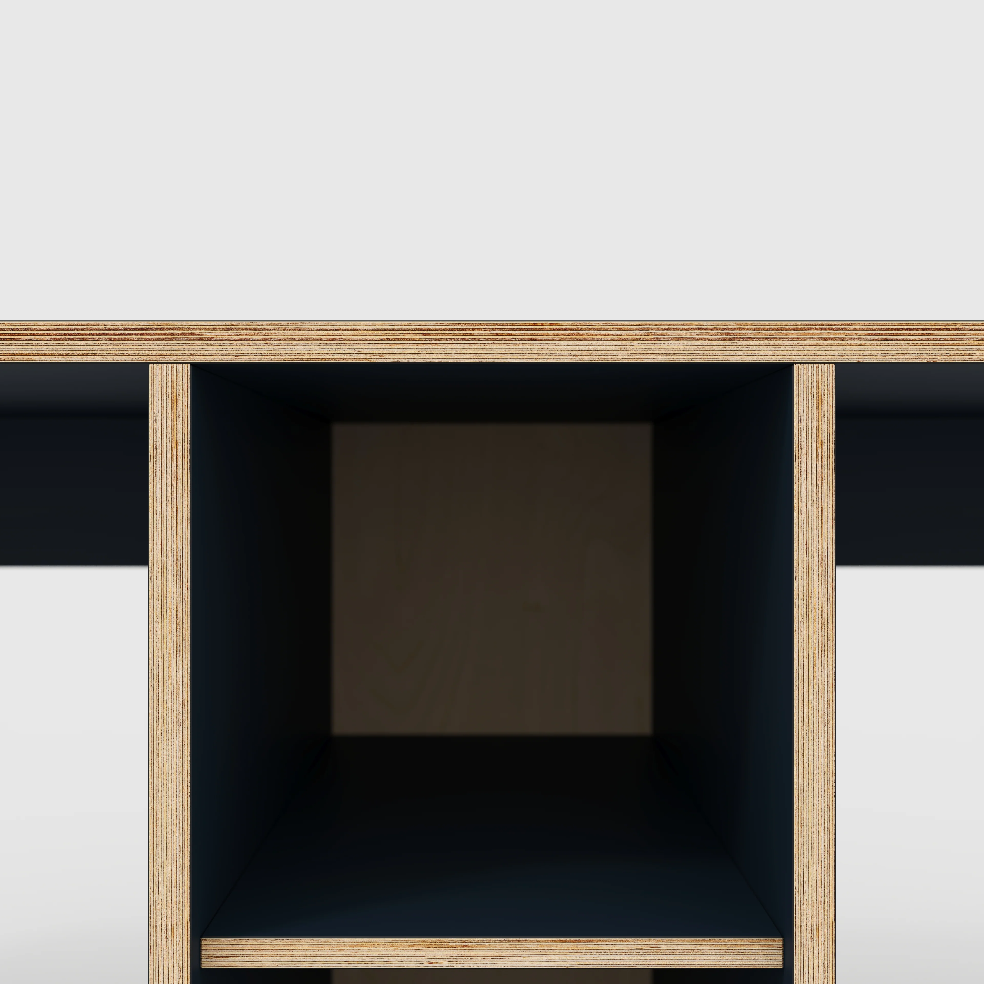 Plywood Desk with Storage Type 3 - Shelf - Formica Night Sea Blue - 2000(w) x 800(d) x 750(h) - Image 4