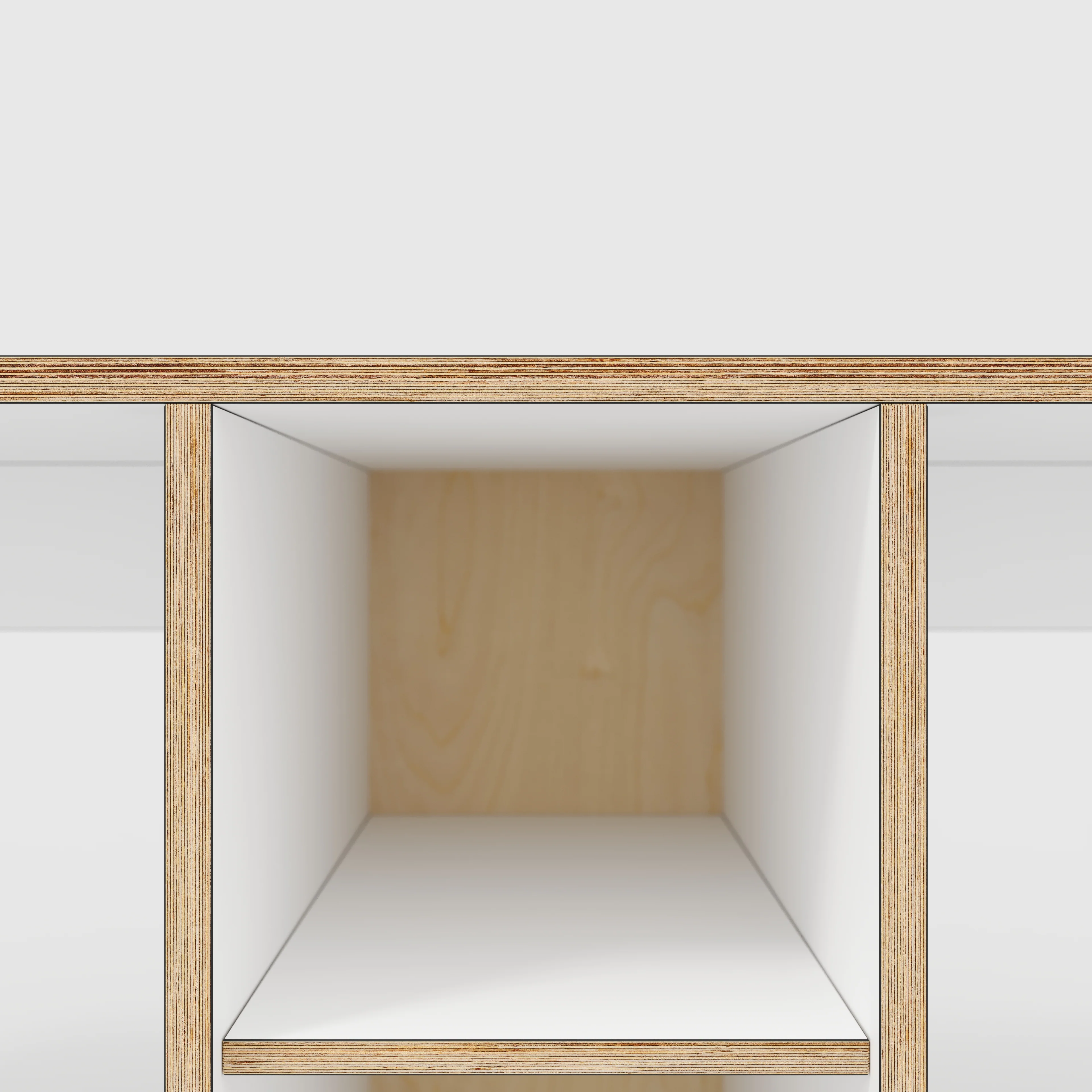 Plywood Desk with Storage Type 3 - Shelf - Formica White - 2000(w) x 800(d) x 750(h) - Image 4