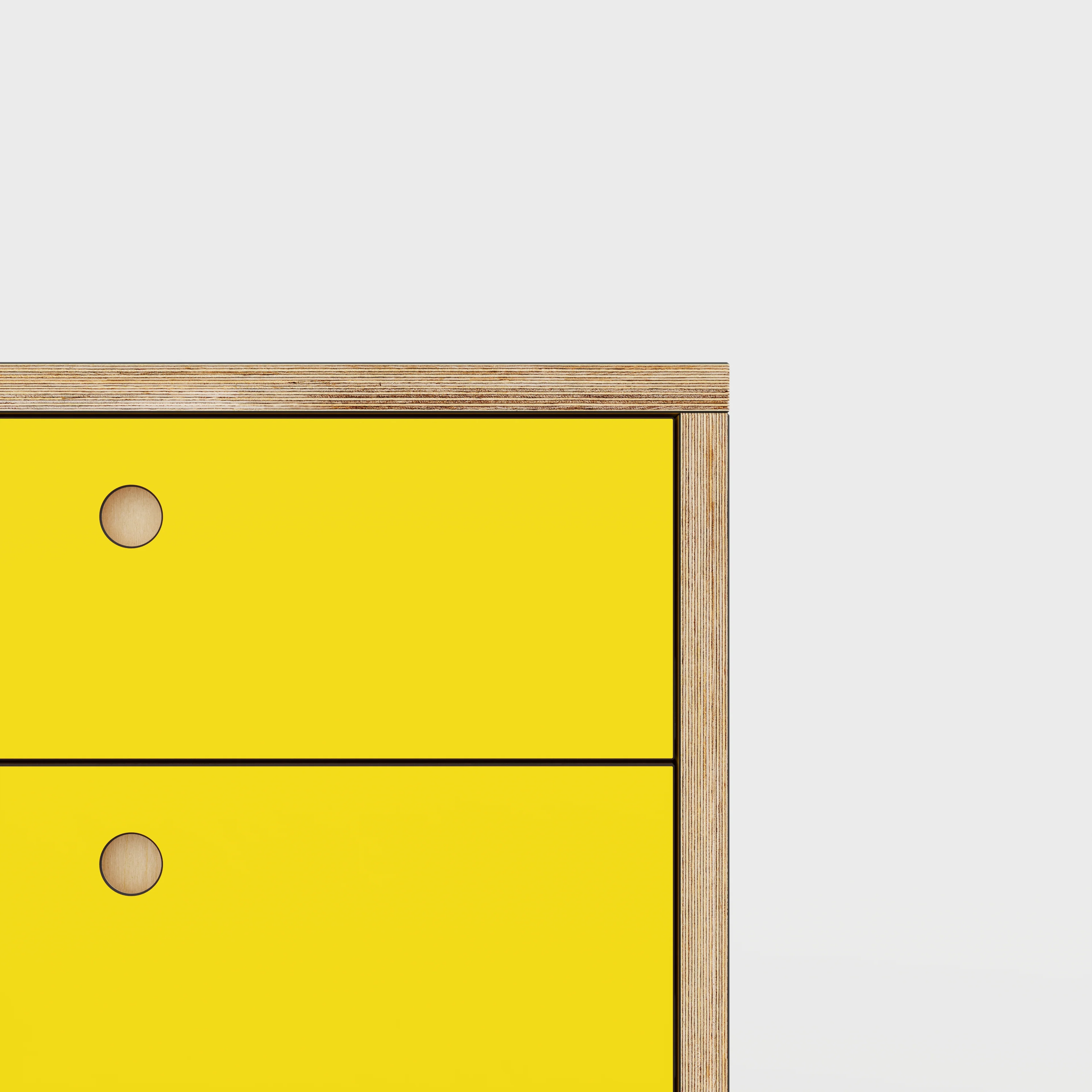 Plywood Drawer Unit - Formica Chrome Yellow - 600(w) x 600(d) x 750(h) - Image 3