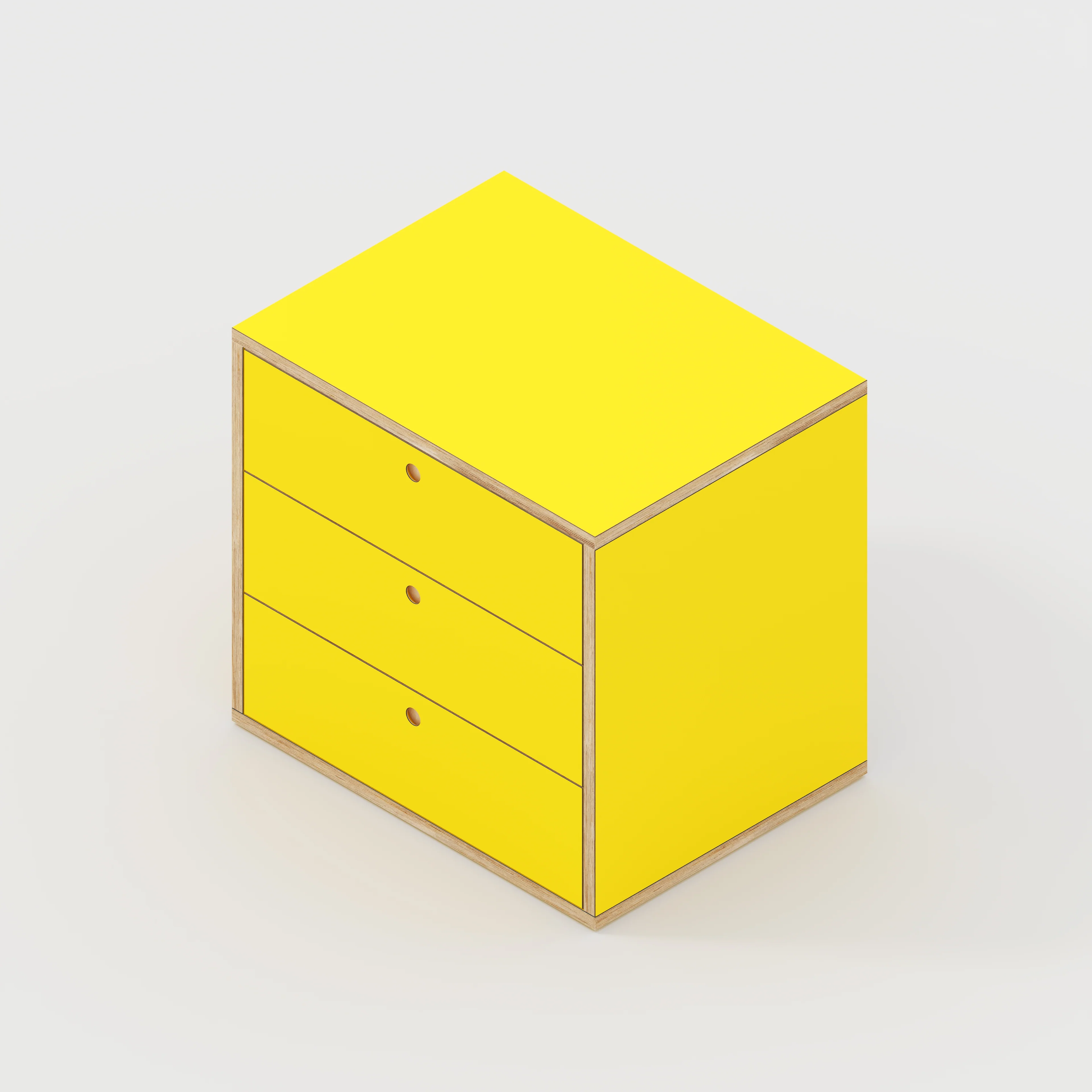 Plywood Drawer Unit - Formica Chrome Yellow - 800(w) x 600(d) x 750(h) - Image 4