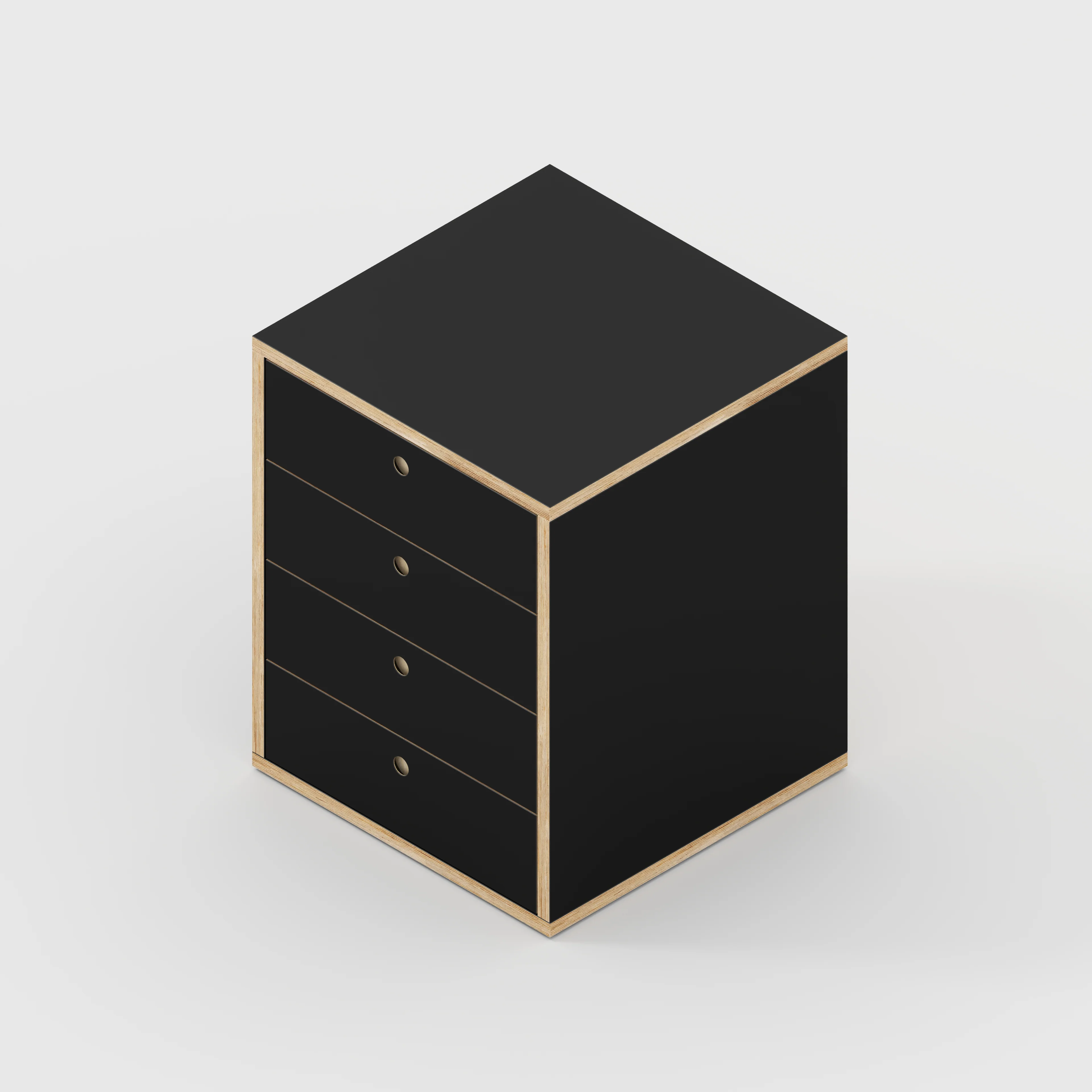 Plywood Drawer Unit - Formica Diamond Black - 600(w) x 600(d) x 750(h) - Image 4