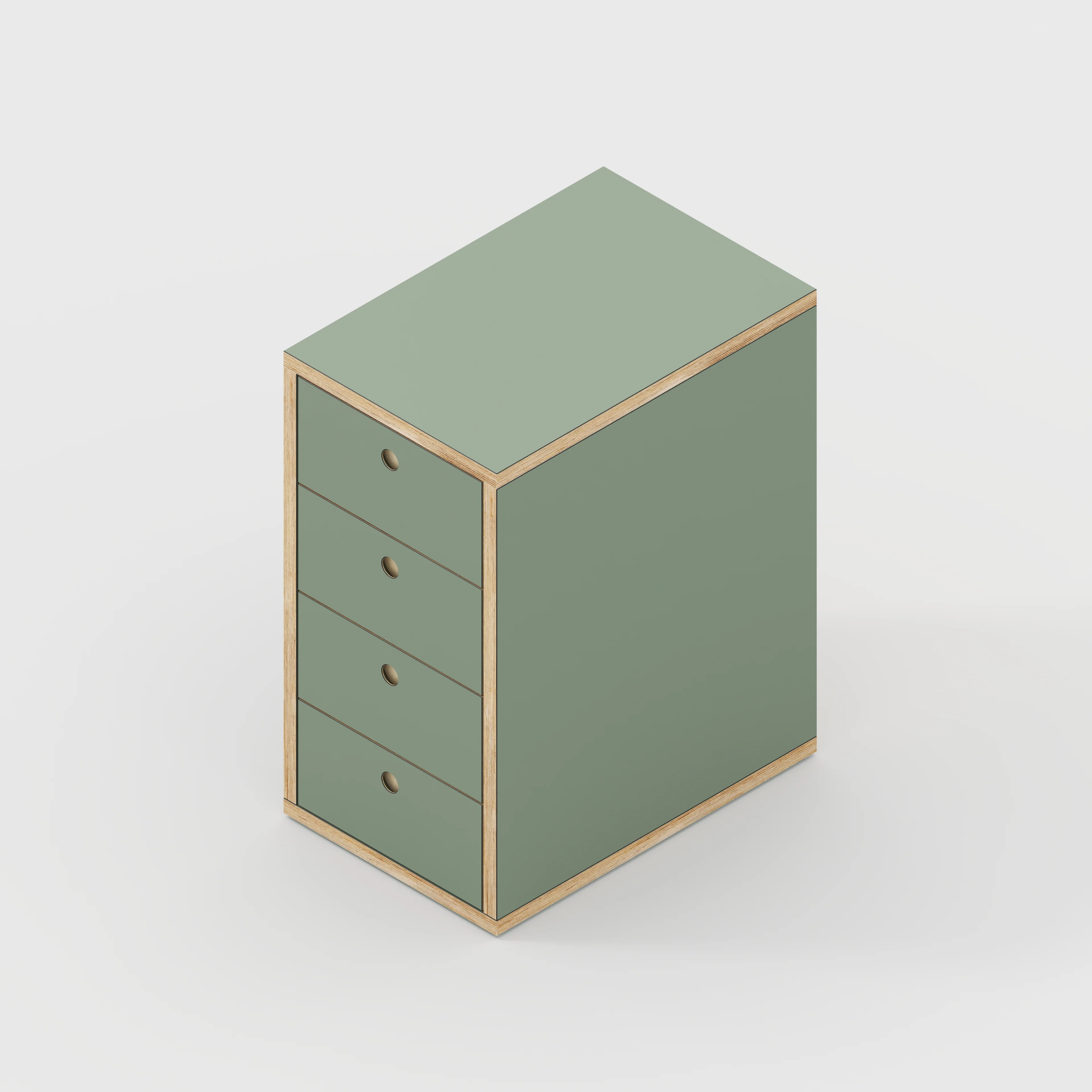 Plywood Drawer Unit - Formica Green Slate - 400(w) x 600(d) x 750(h) - Image 4