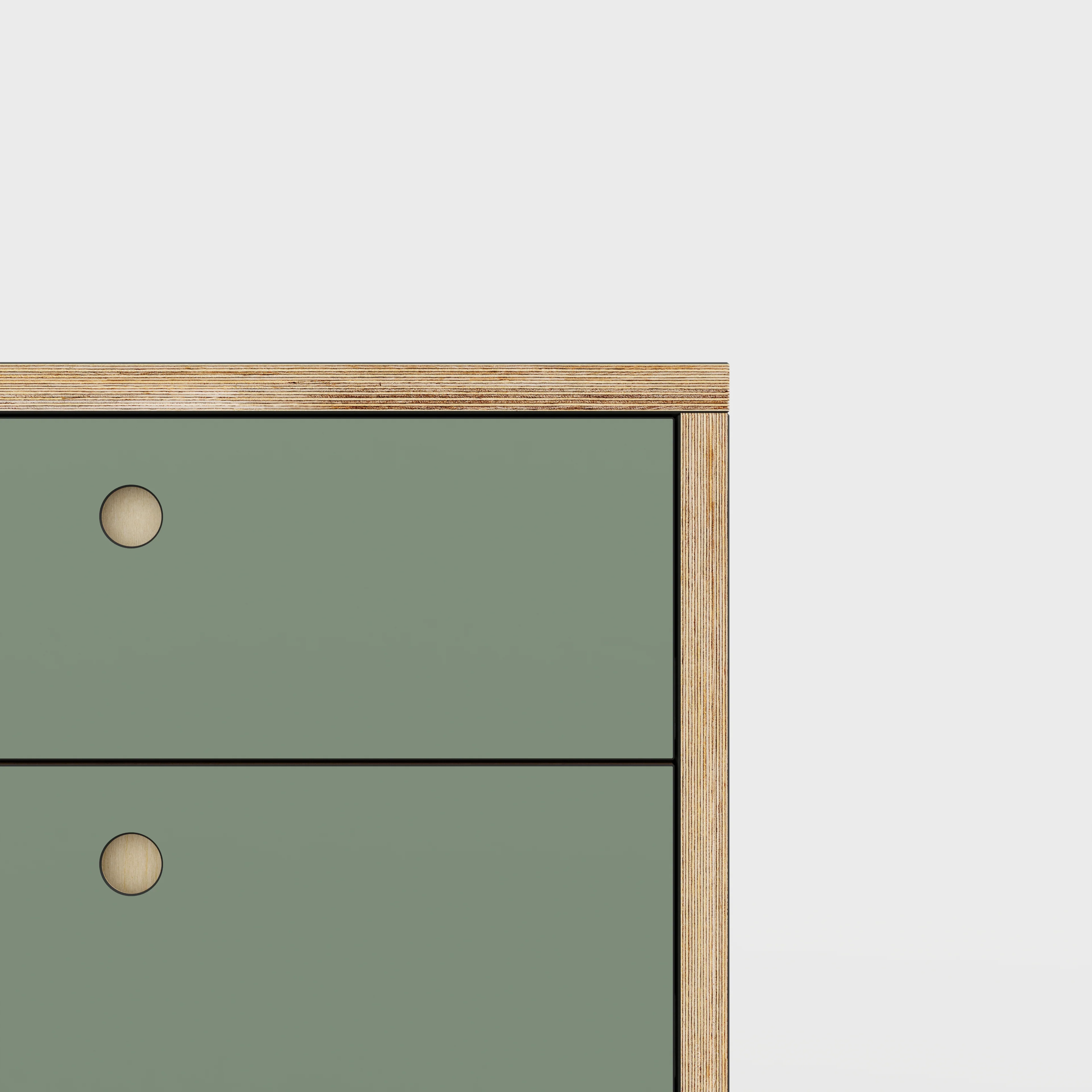 Plywood Drawer Unit - Formica Green Slate - 600(w) x 600(d) x 750(h) - Image 3