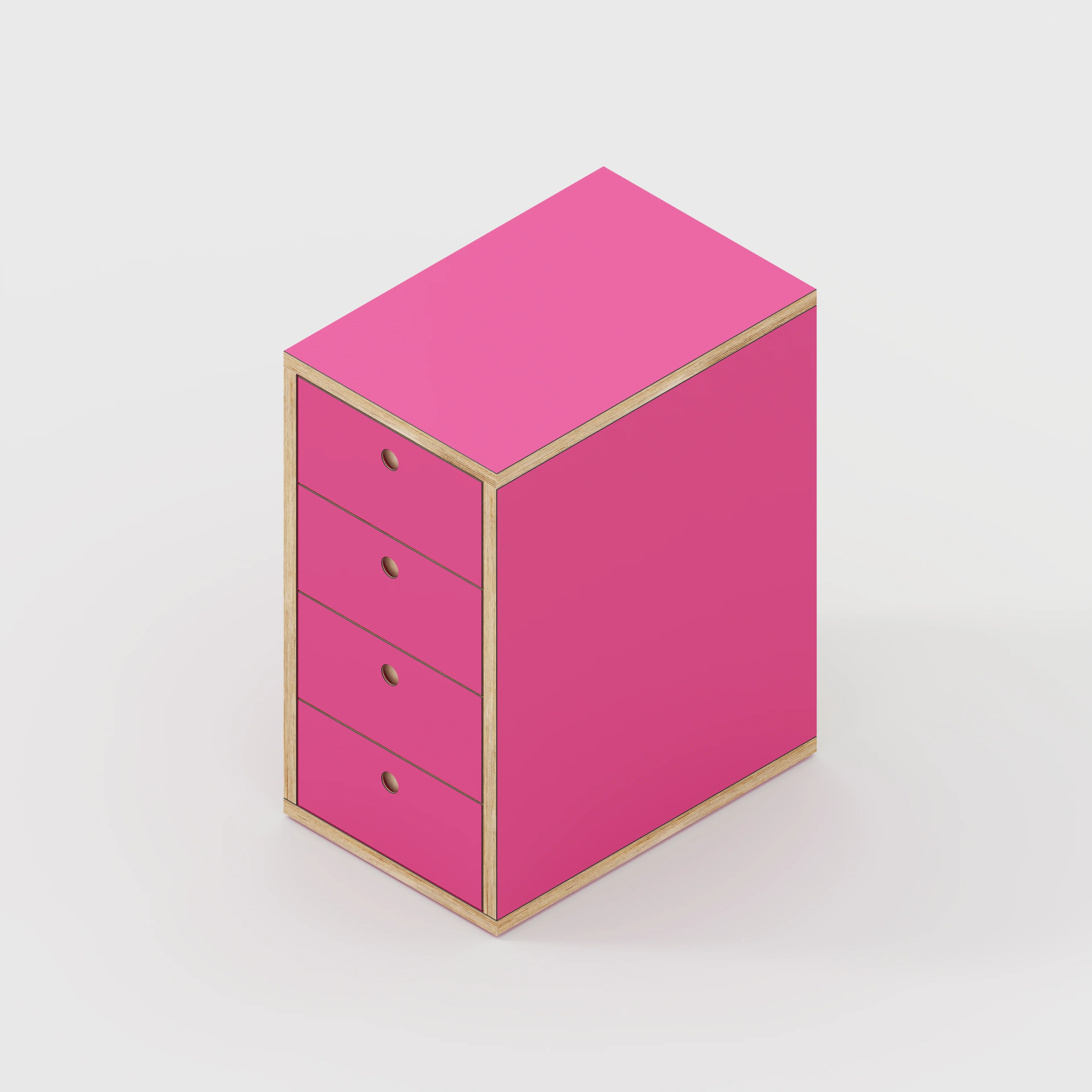 Plywood Drawer Unit - Formica Juicy Pink - 400(w) x 600(d) x 750(h) - Image 4