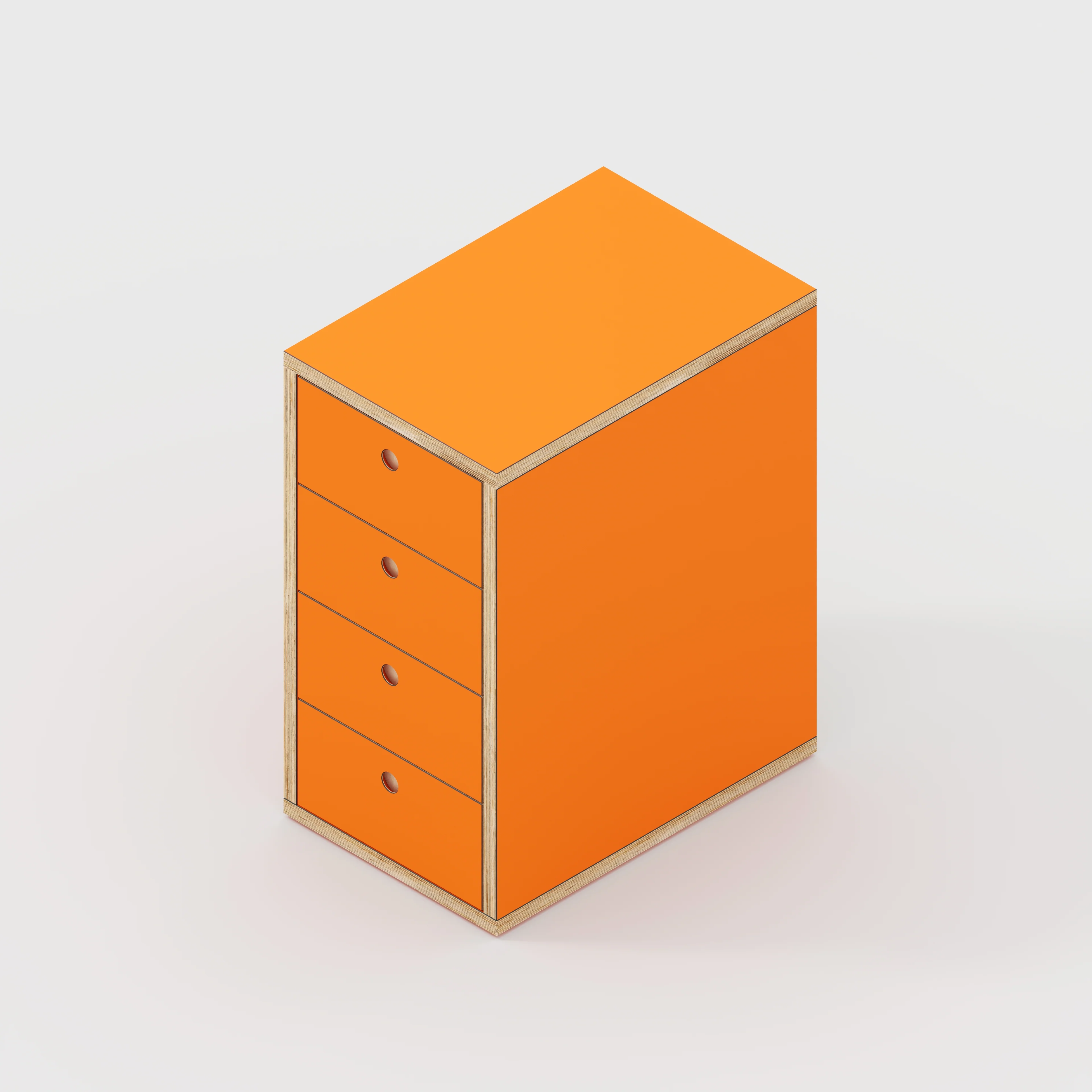 Plywood Drawer Unit - Formica Levante Orange - 400(w) x 600(d) x 750(h) - Image 4