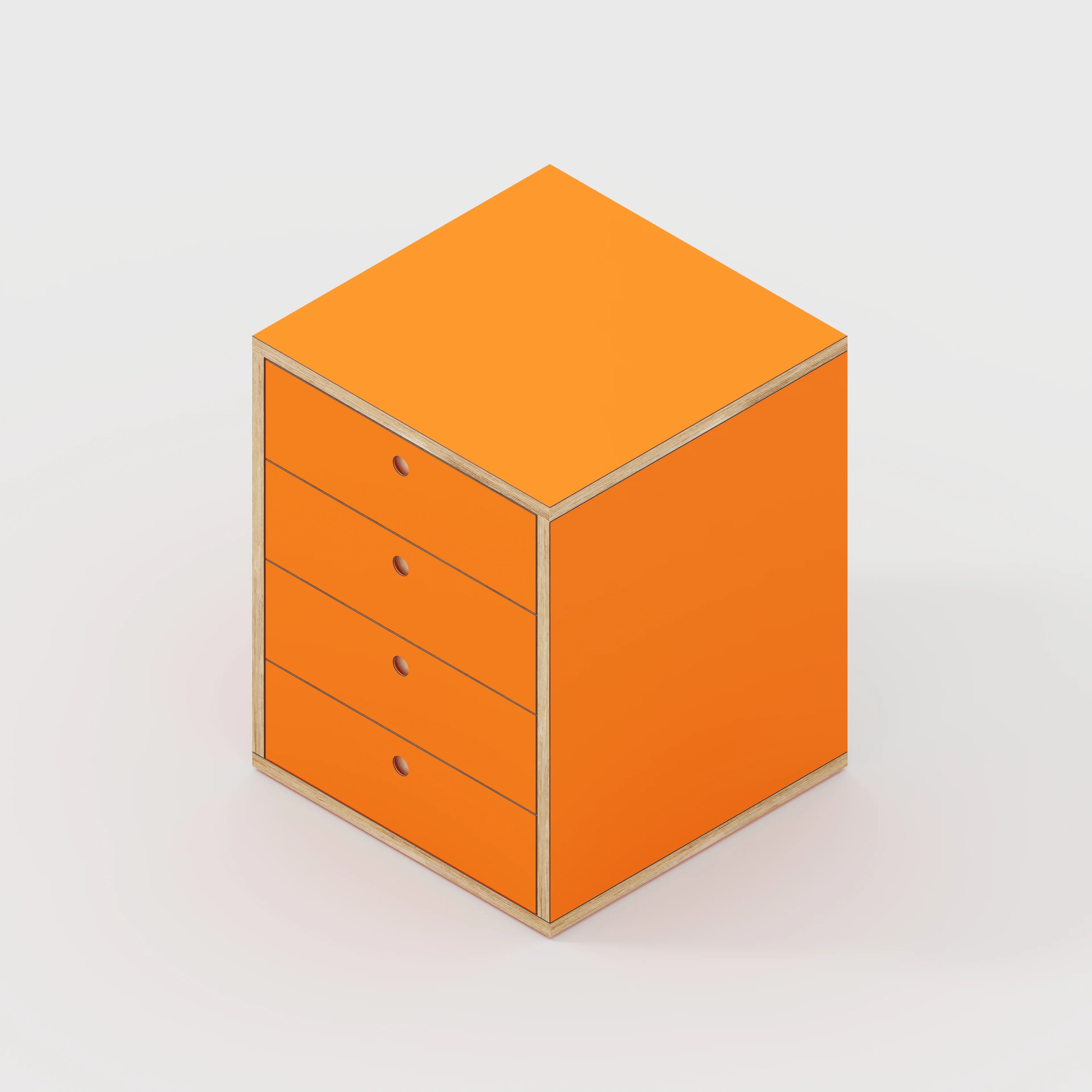 Plywood Drawer Unit - Formica Levante Orange - 600(w) x 600(d) x 750(h) - Image 4