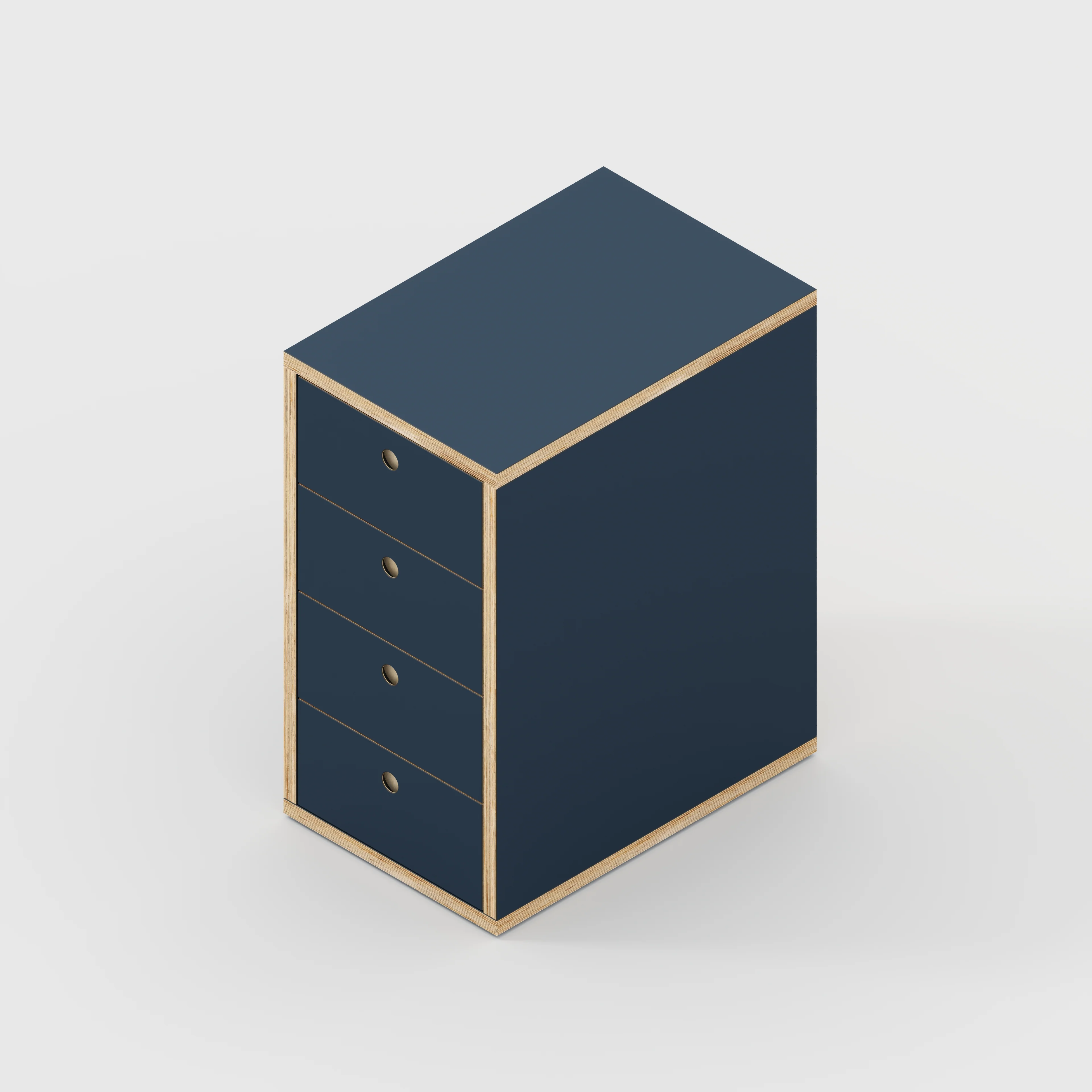 Plywood Drawer Unit - Formica Night Sea Blue - 400(w) x 600(d) x 750(h) - Image 4