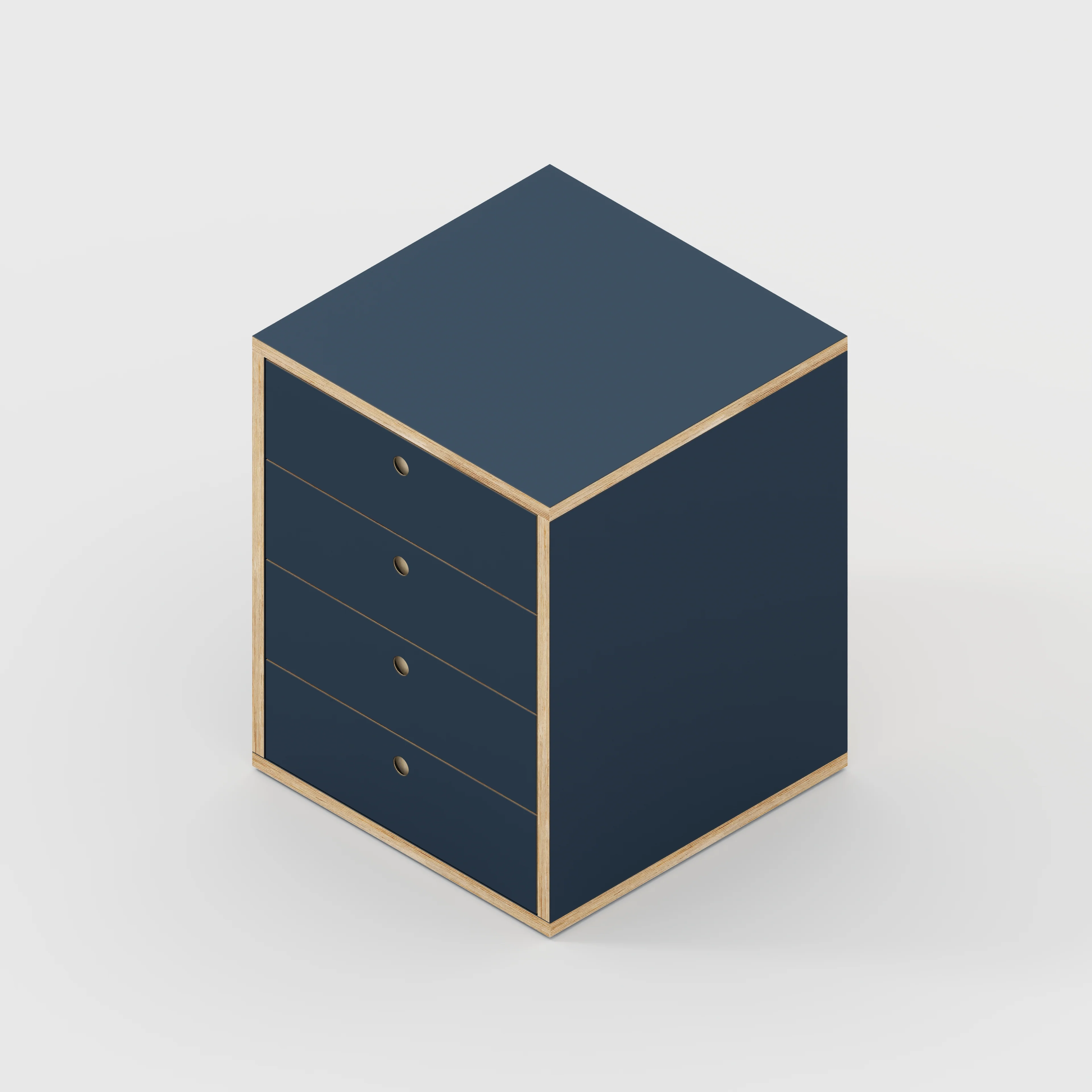 Plywood Drawer Unit - Formica Night Sea Blue - 600(w) x 600(d) x 750(h) - Image 4