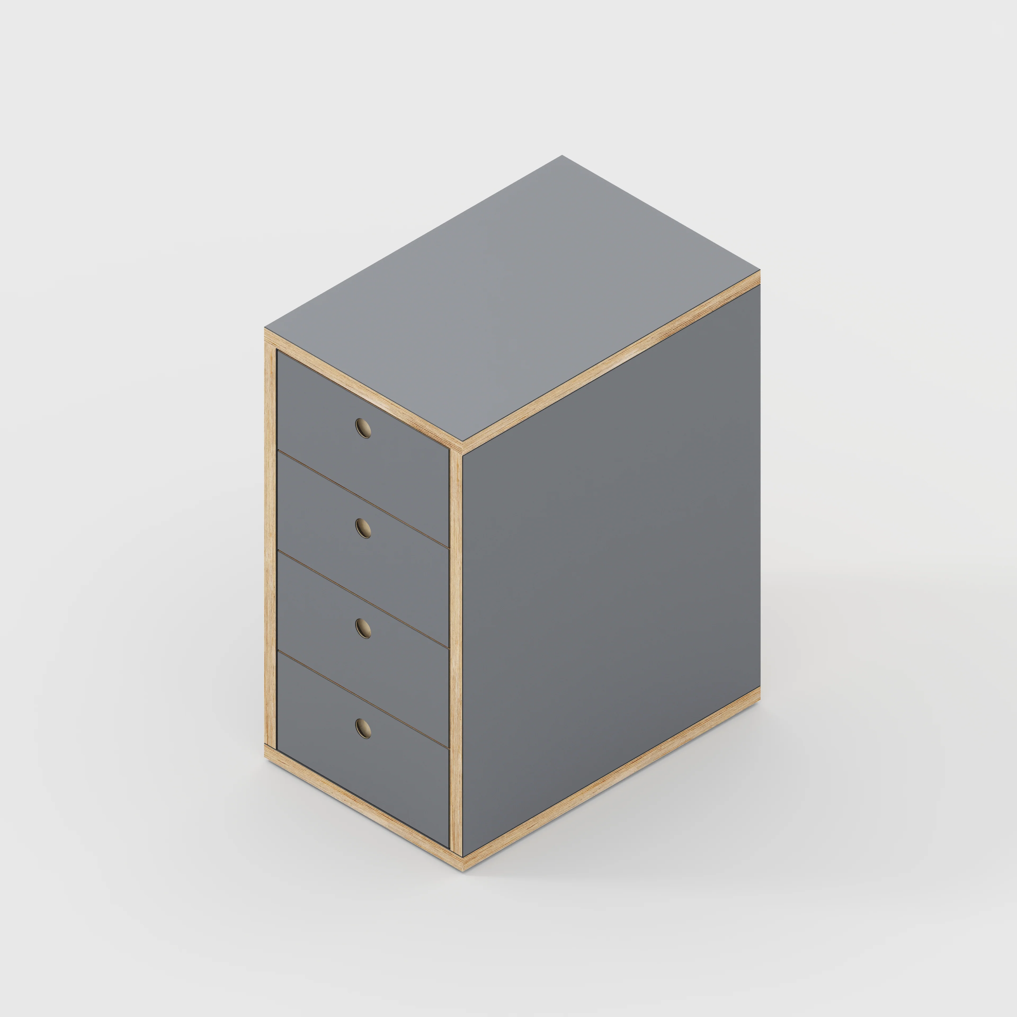 Plywood Drawer Unit - Formica Tornado Grey - 400(w) x 600(d) x 750(h) - Image 4