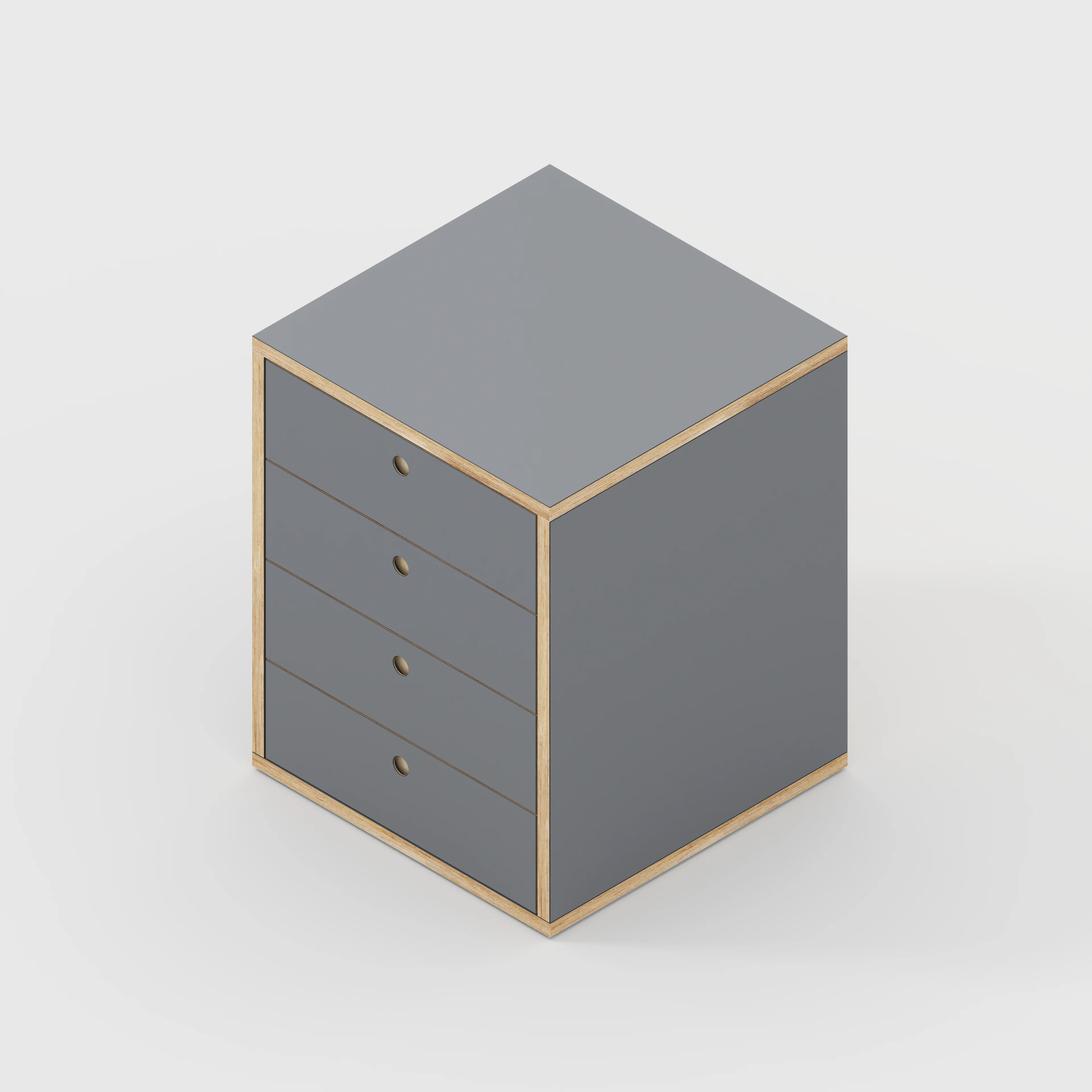 Plywood Drawer Unit - Formica Tornado Grey - 600(w) x 600(d) x 750(h) - Image 4