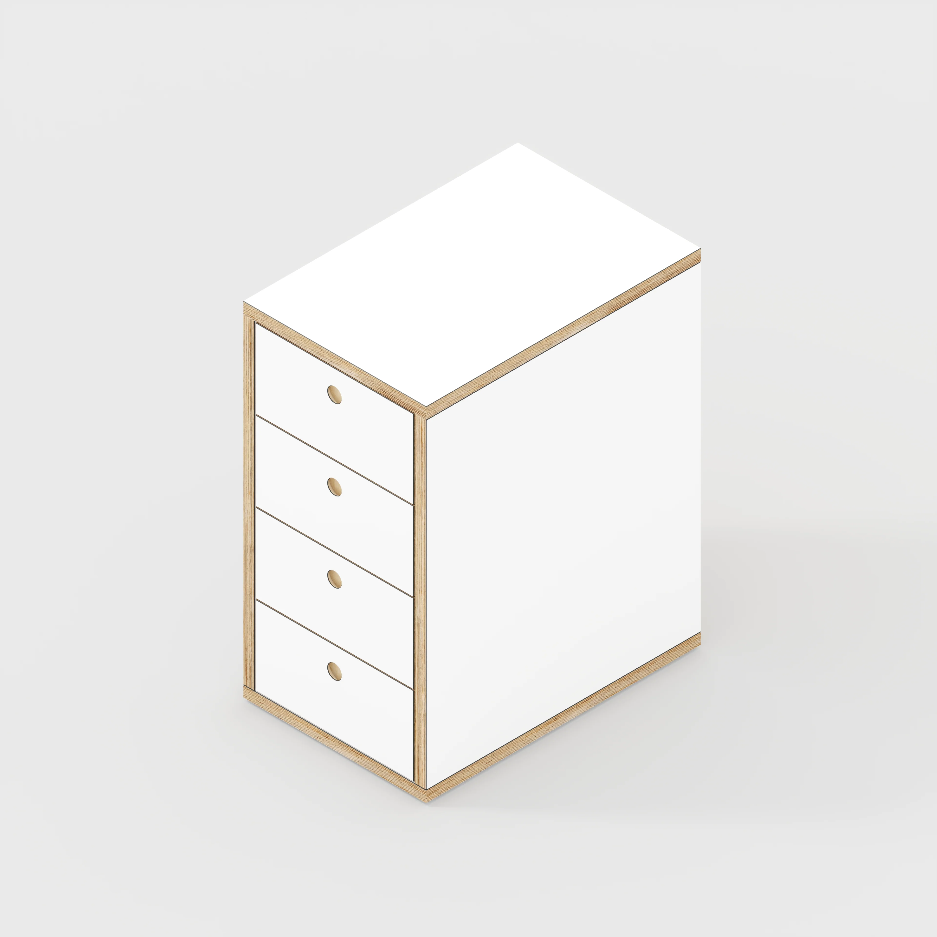 Plywood Drawer Unit - Formica White - 400(w) x 600(d) x 750(h) - Image 4