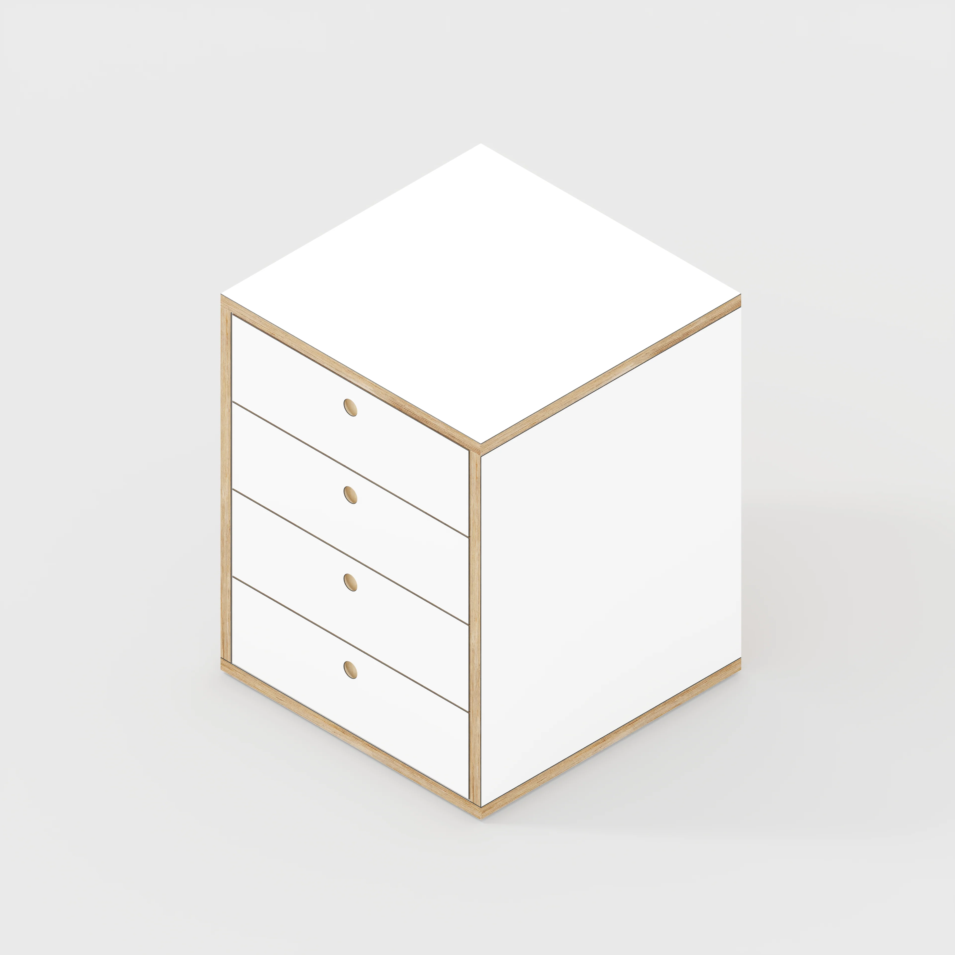 Plywood Drawer Unit - Formica White - 600(w) x 600(d) x 750(h) - Image 4