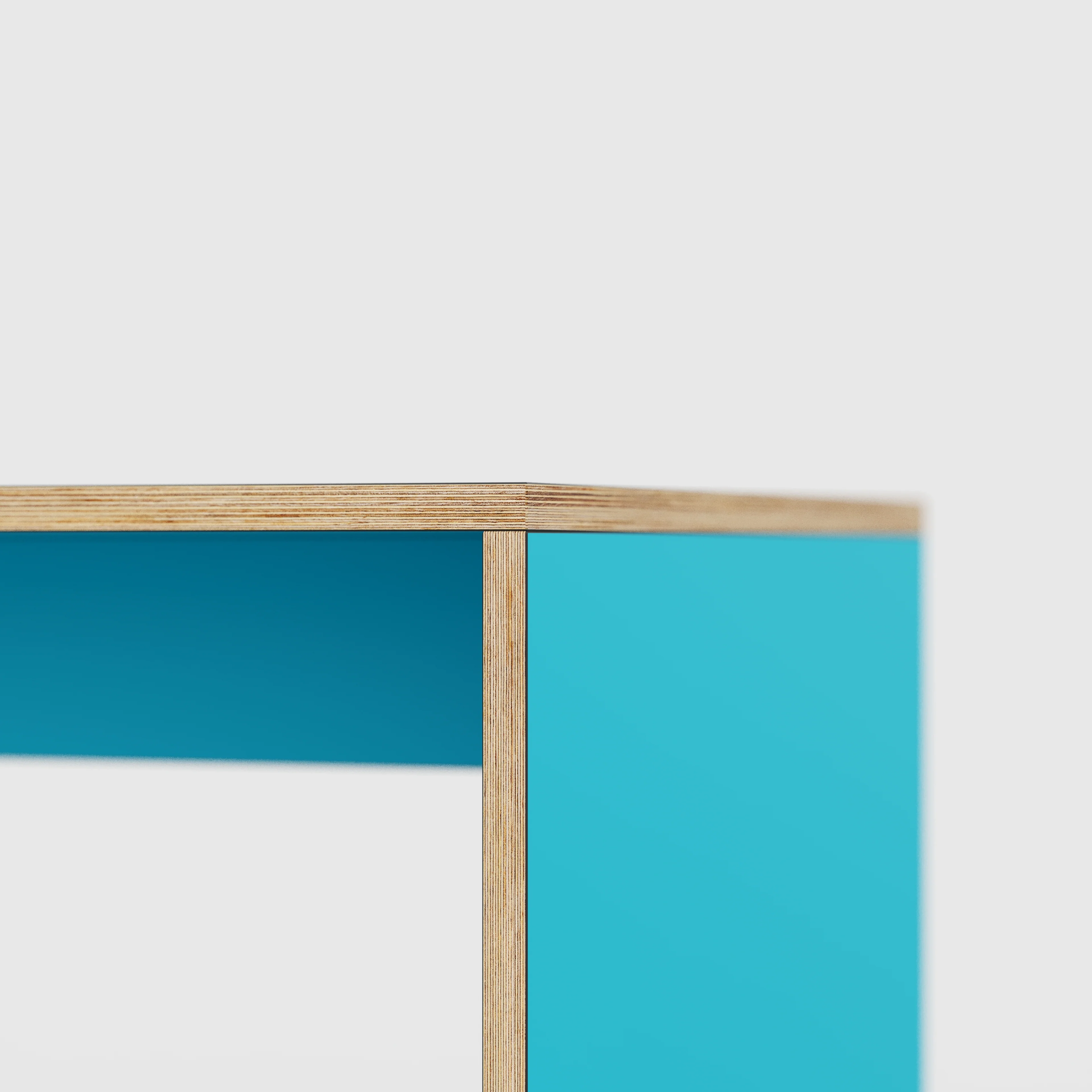 Plywood Kids Desk with Solid Sides - Formica Caribbean Blue - 800(w) x 400(d) x 500(h) - Image 4