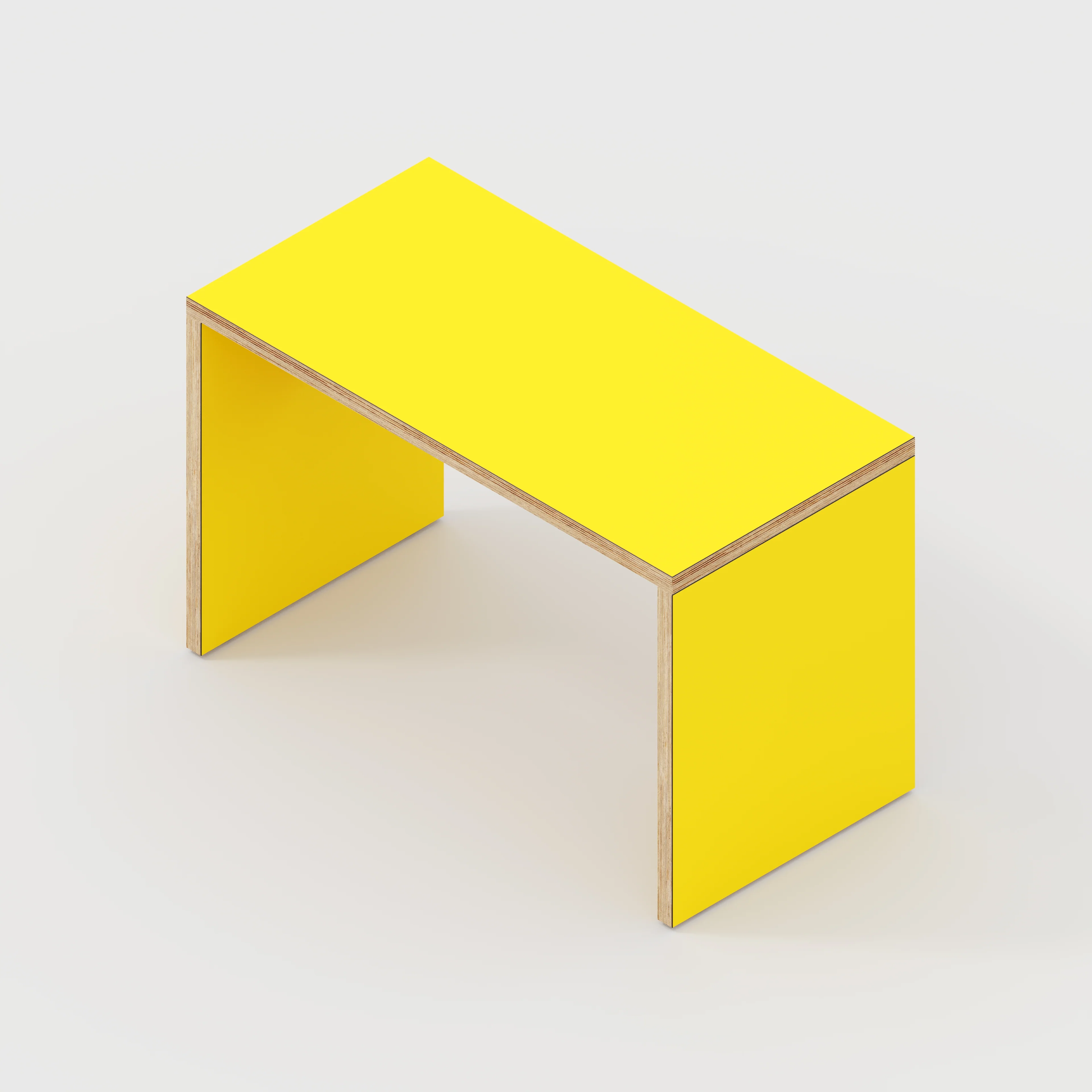 Plywood Kids Desk with Solid Sides - Formica Chrome Yellow - 800(w) x 400(d) x 500(h) - Image 5