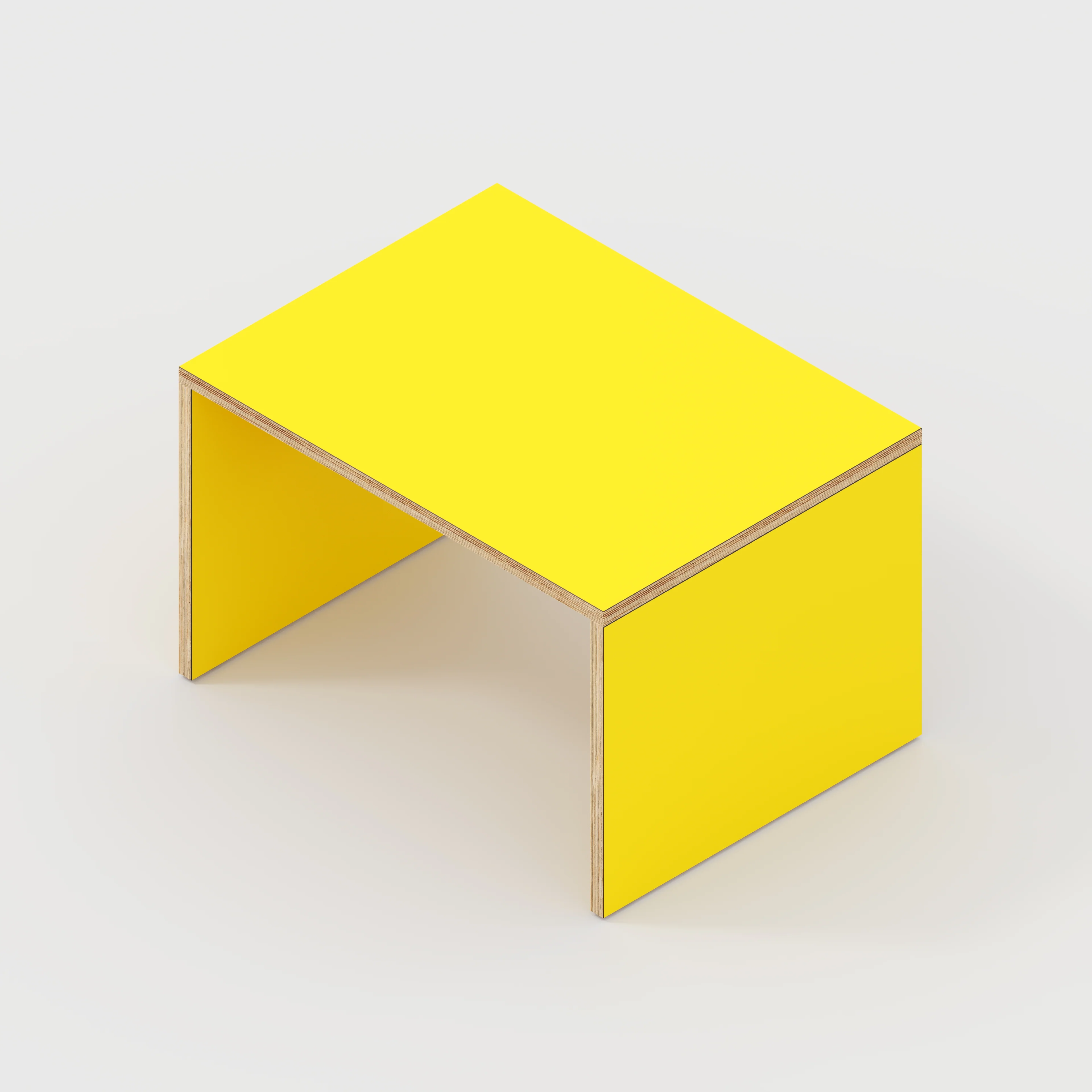 Plywood Kids Table with Solid Sides - Formica Chrome Yellow - 800(w) x 600(d) x 500(h) - Image 5