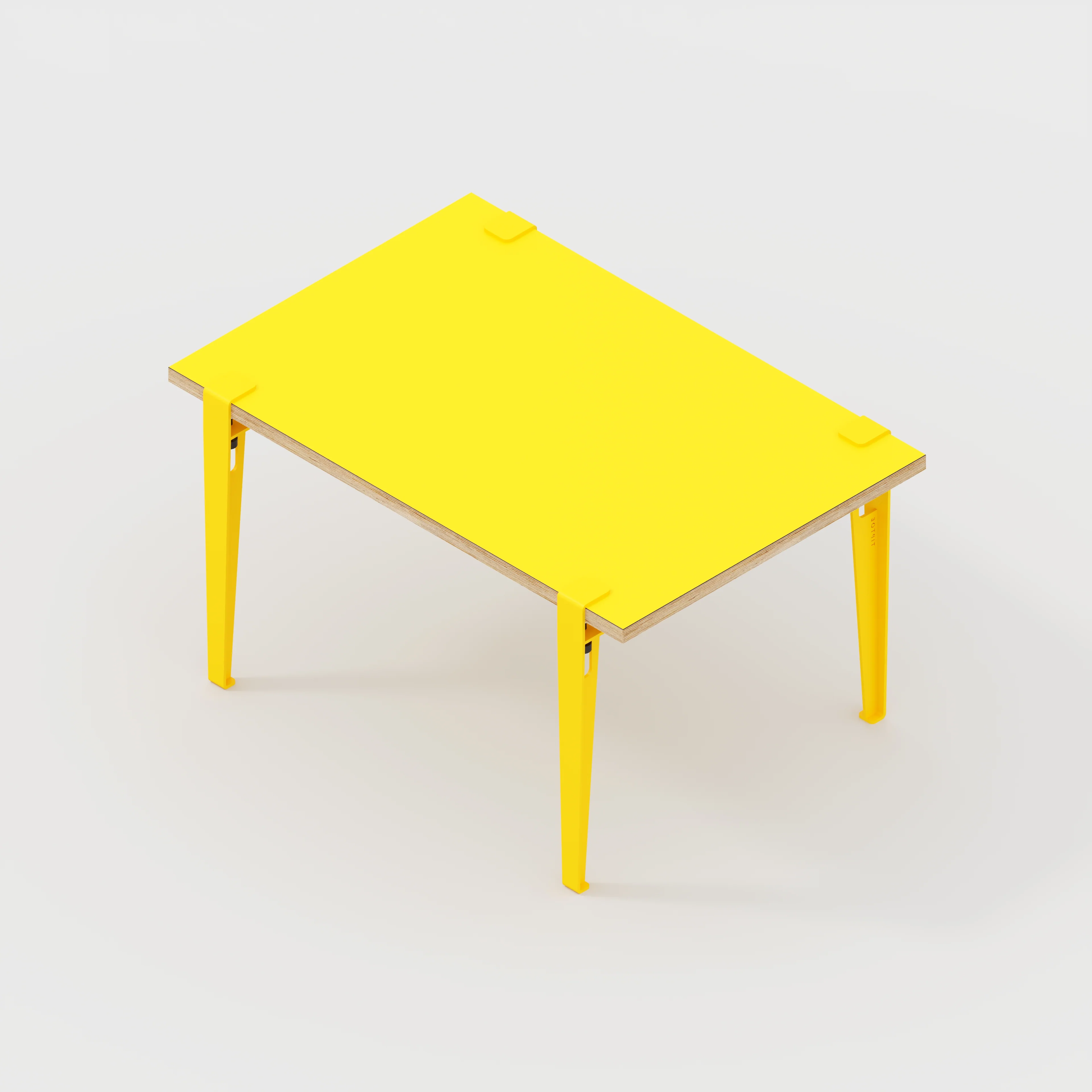 Plywood Kids Table with Sun Yellow Tiptoe Legs - Formica Chrome Yellow - 800(w) x 600(d) x 500(h) - Image 5