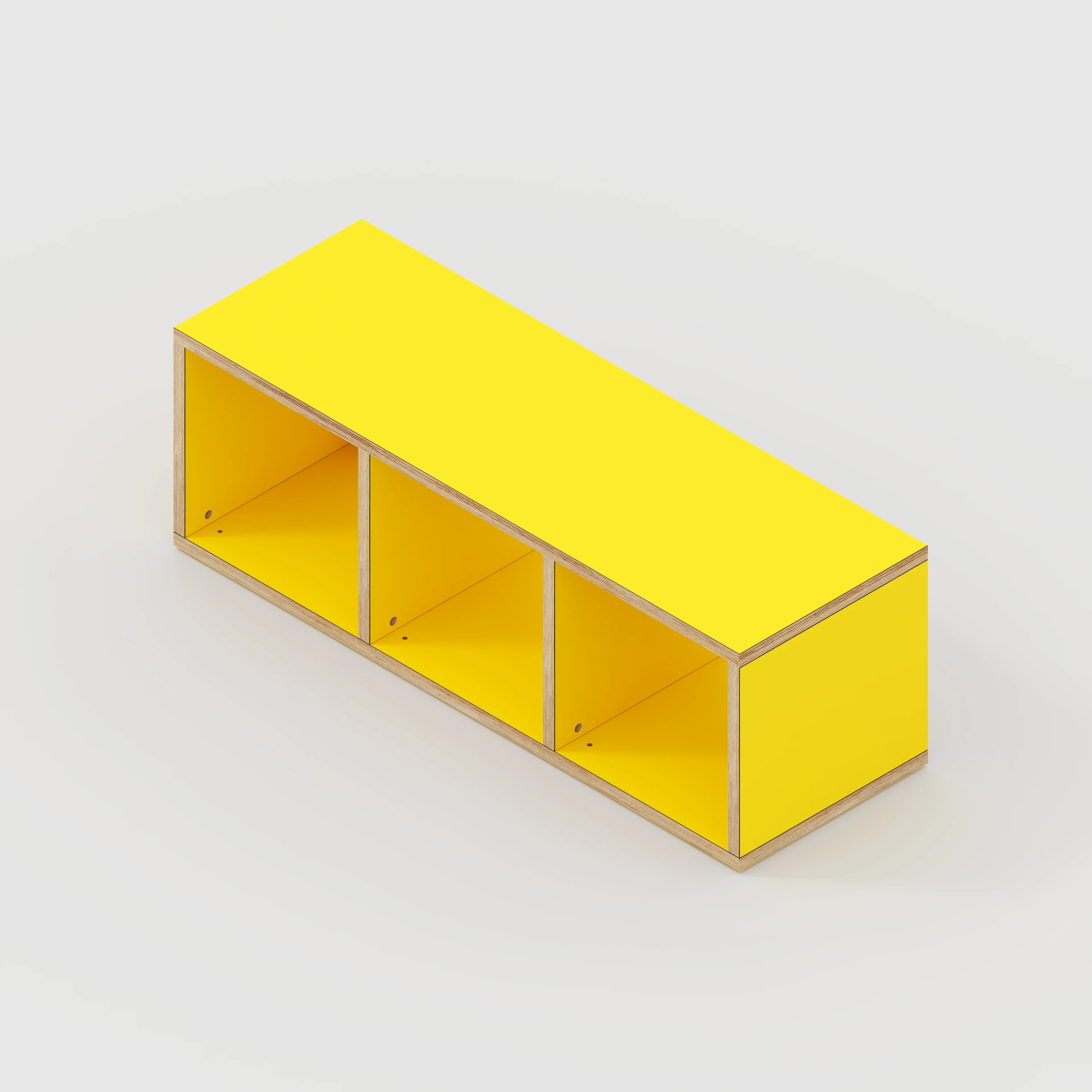 Plywood Open Shelves - Formica Chrome Yellow - 1200(w) x 400(d) x 400(h) - Image 3
