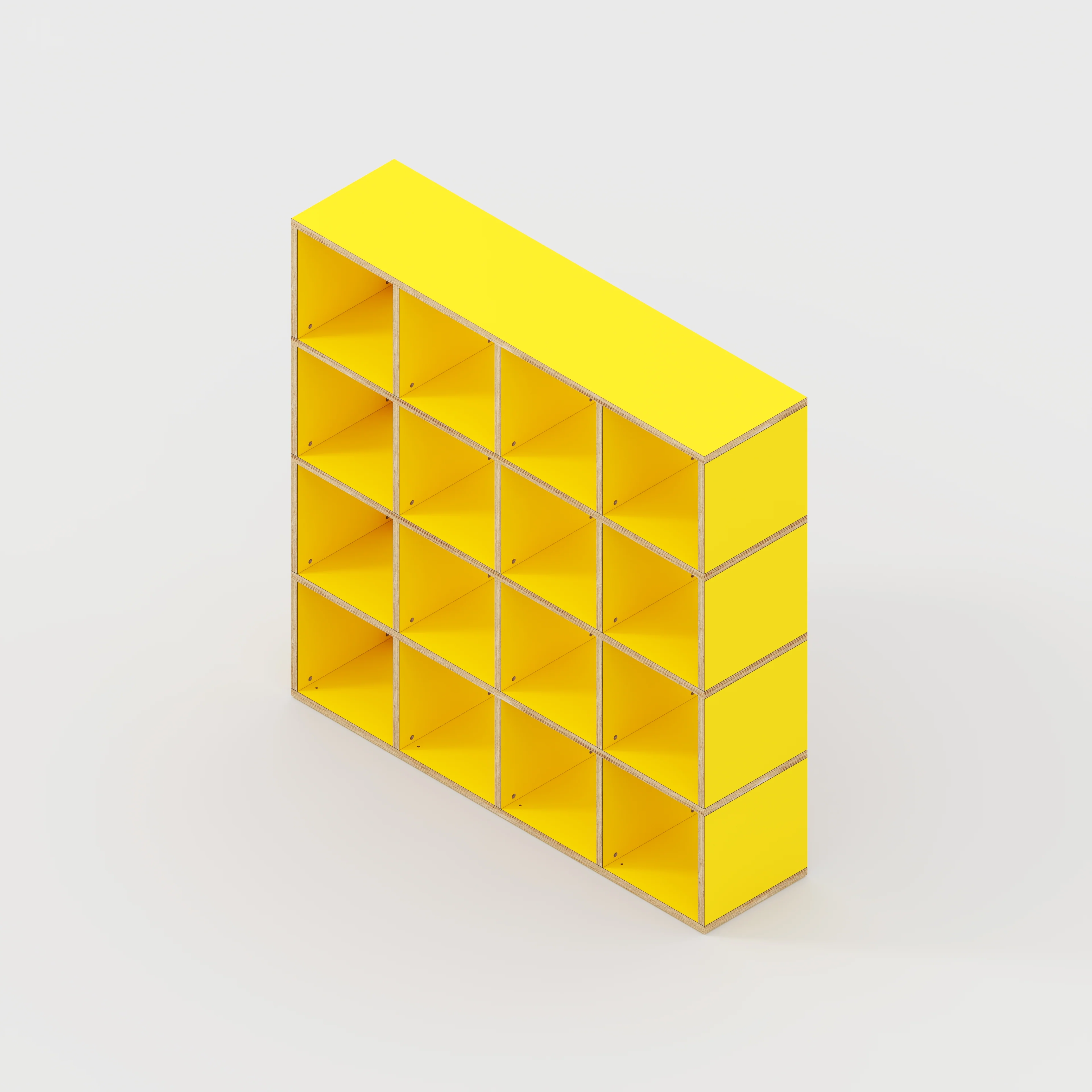 Plywood Open Shelves - Formica Chrome Yellow - 1600(w) x 400(d) x 1600(h) - Image 3
