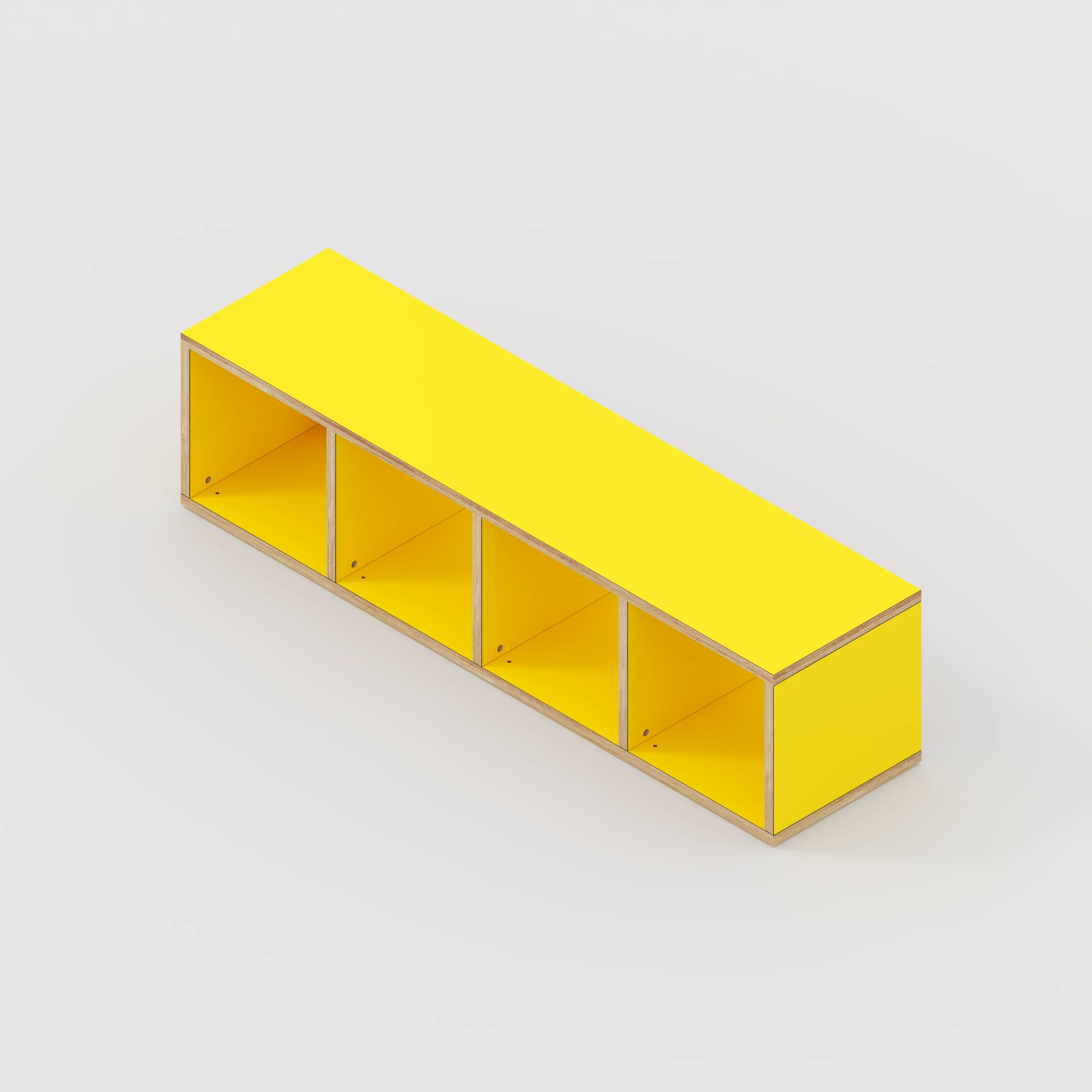 Plywood Open Shelves - Formica Chrome Yellow - 1600(w) x 400(d) x 400(h) - Image 3