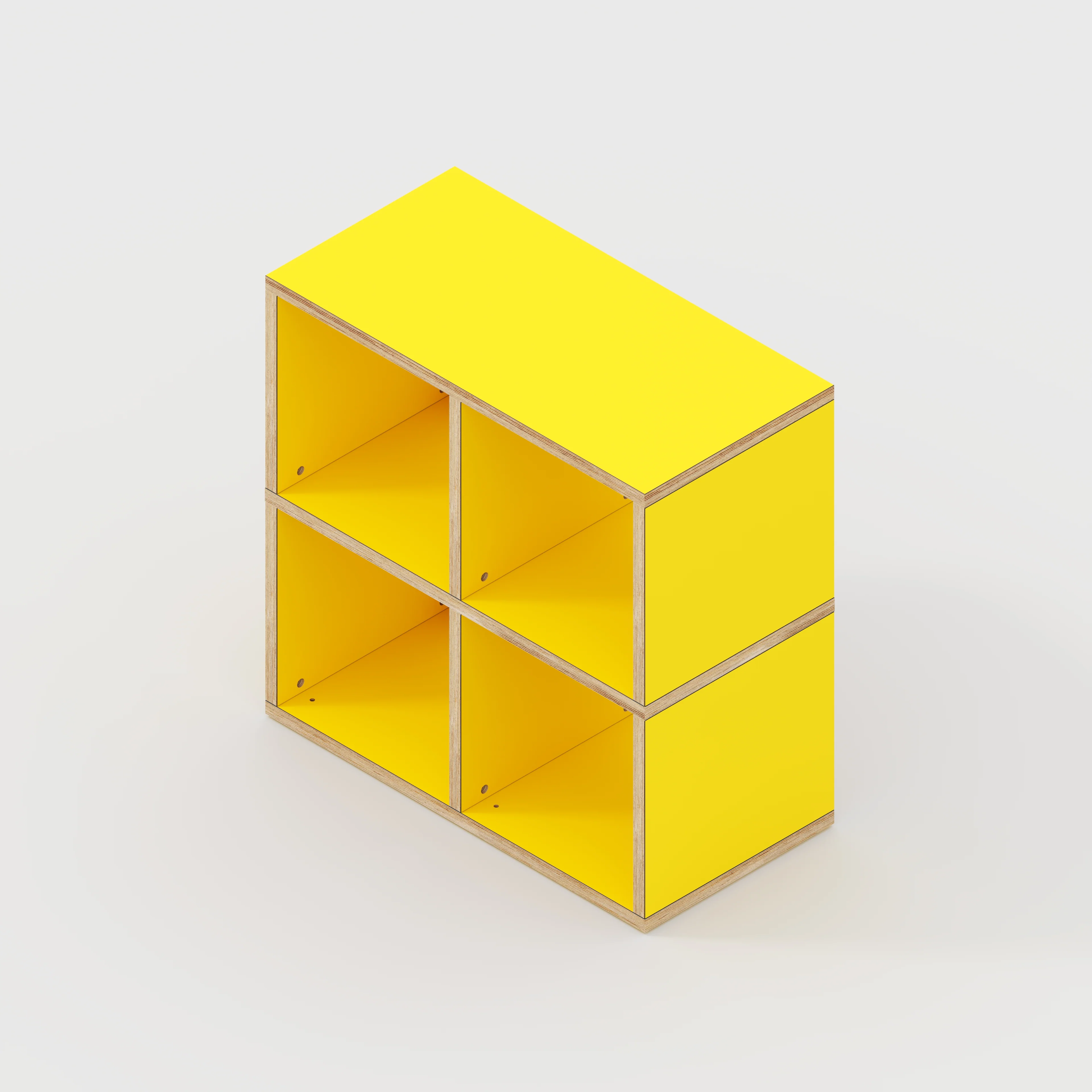 Plywood Open Shelves - Formica Chrome Yellow - 800(w) x 400(d) x 800(h) - Image 3