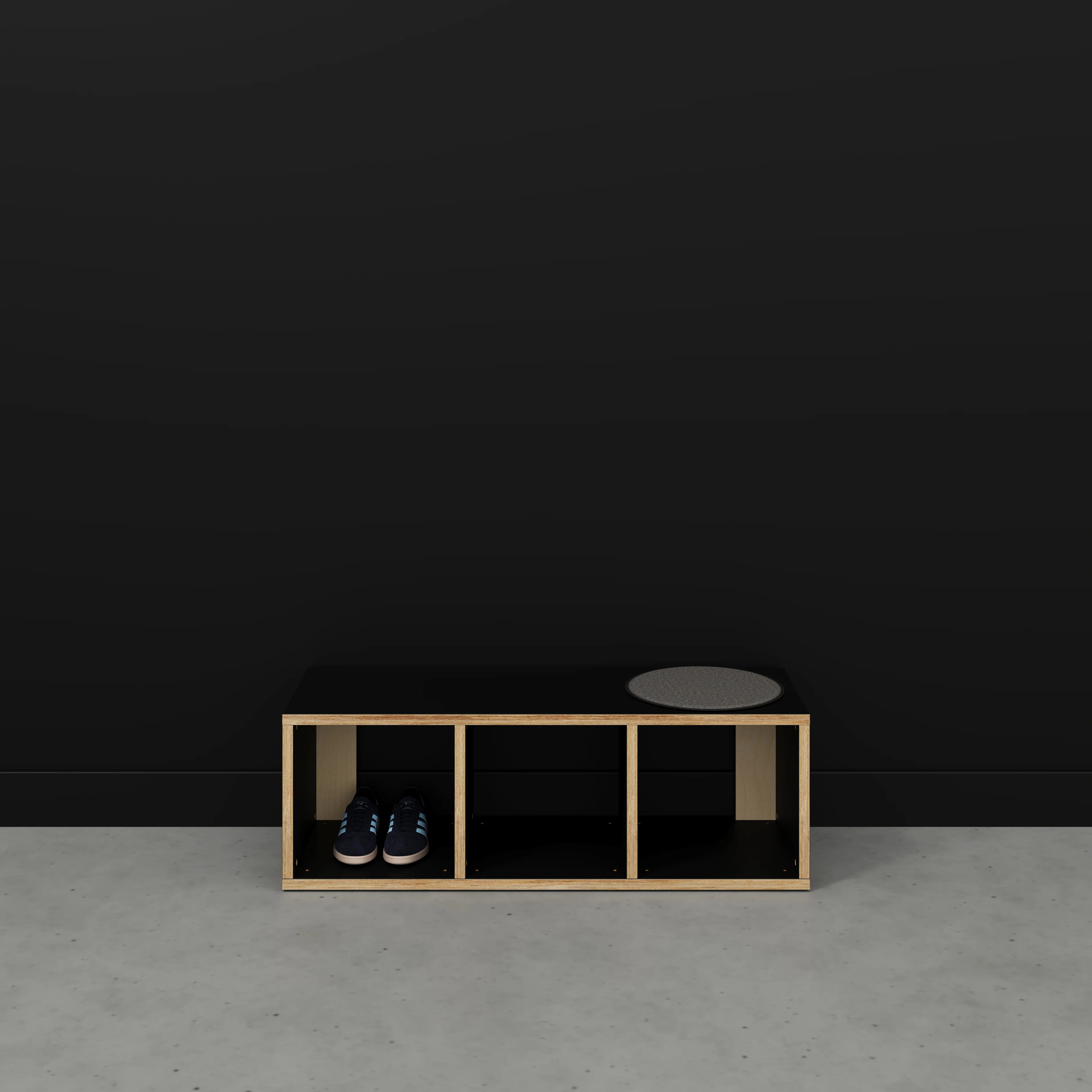 Plywood Open Shelves - Formica Diamond Black - 1200(w) x 400(d) x 400(h) - Image 2