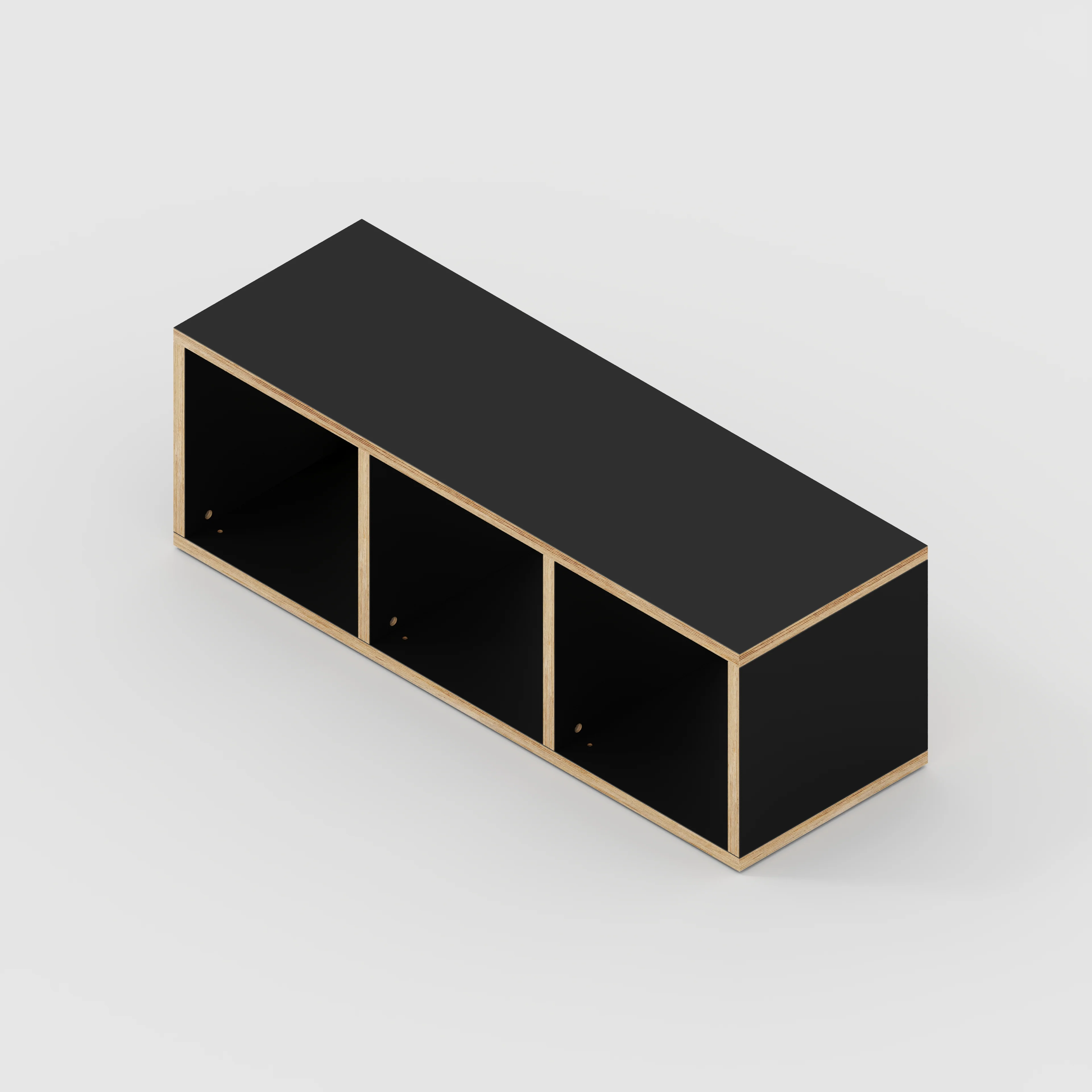 Plywood Open Shelves - Formica Diamond Black - 1200(w) x 400(d) x 400(h) - Image 3