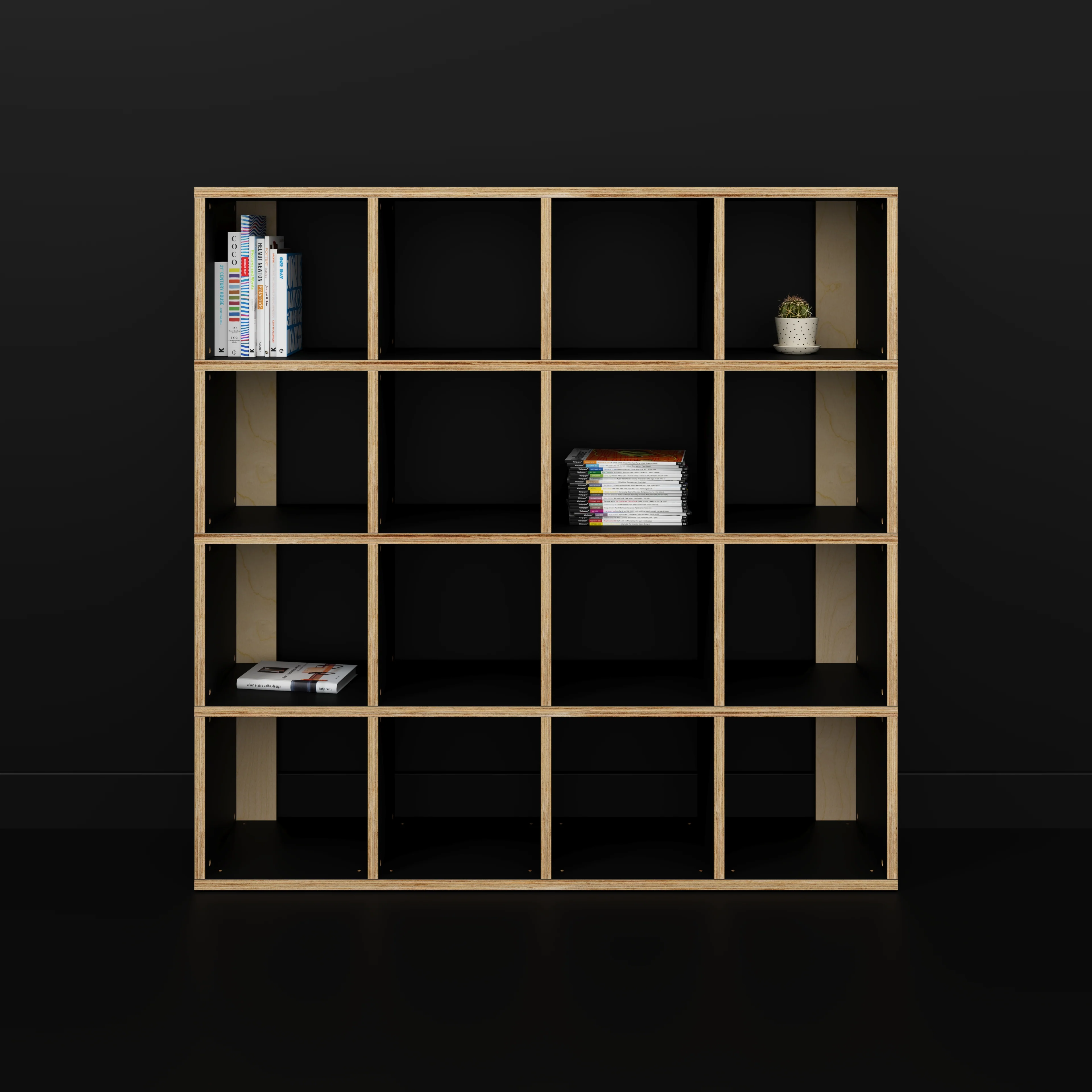 Plywood Open Shelves - Formica Diamond Black - 1600(w) x 400(d) x 1600(h) - Image 2
