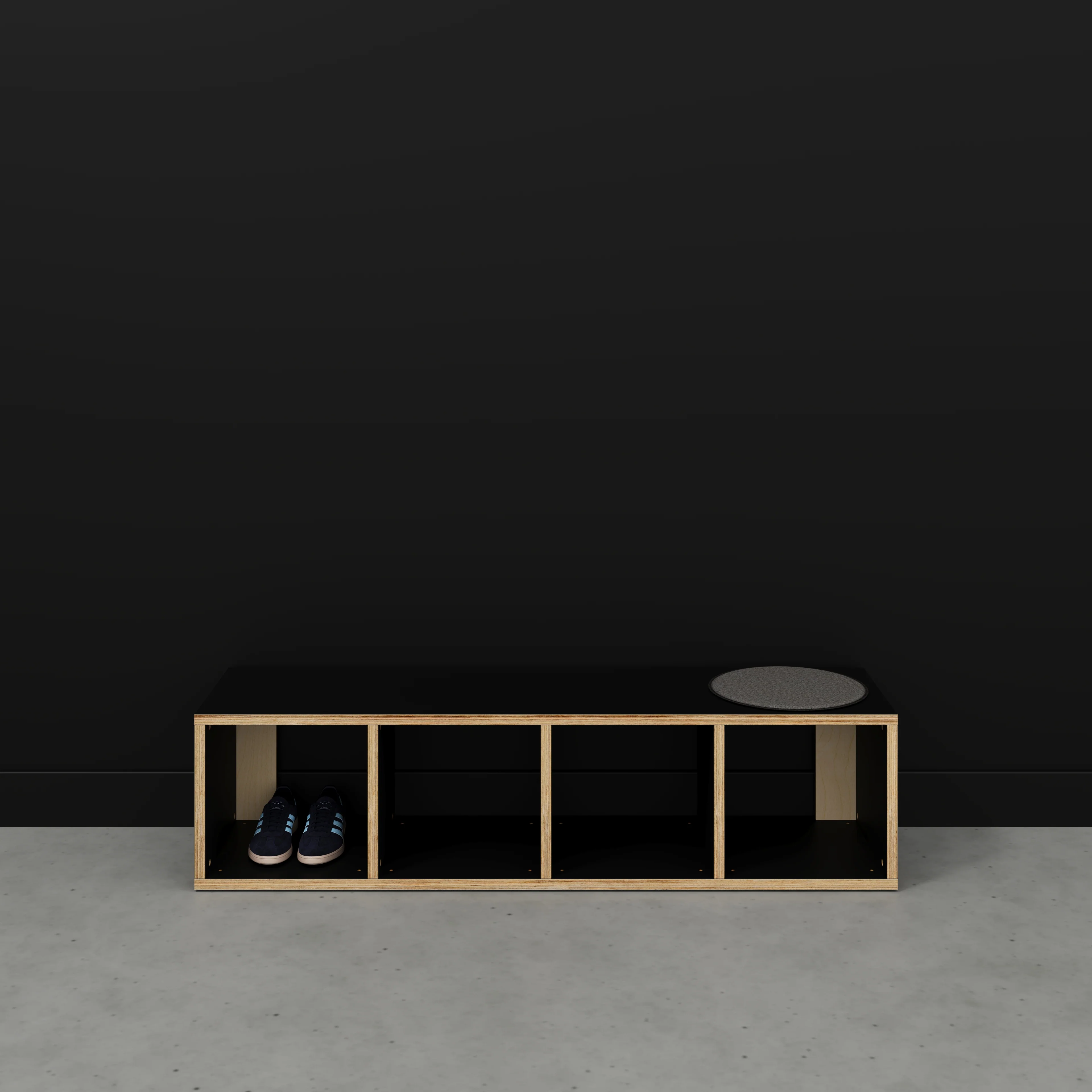 Plywood Open Shelves - Formica Diamond Black - 1600(w) x 400(d) x 400(h) - Image 2