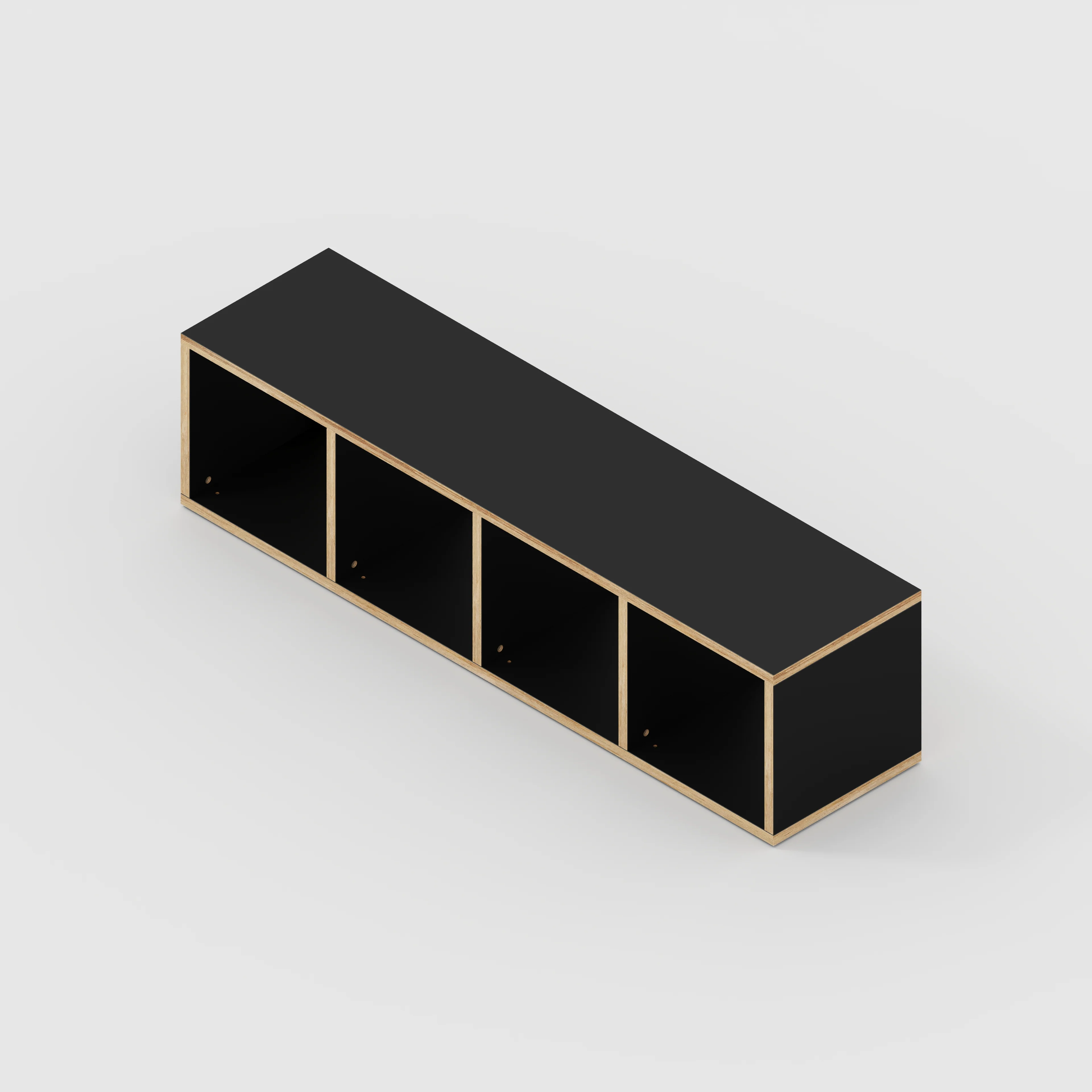Plywood Open Shelves - Formica Diamond Black - 1600(w) x 400(d) x 400(h) - Image 3