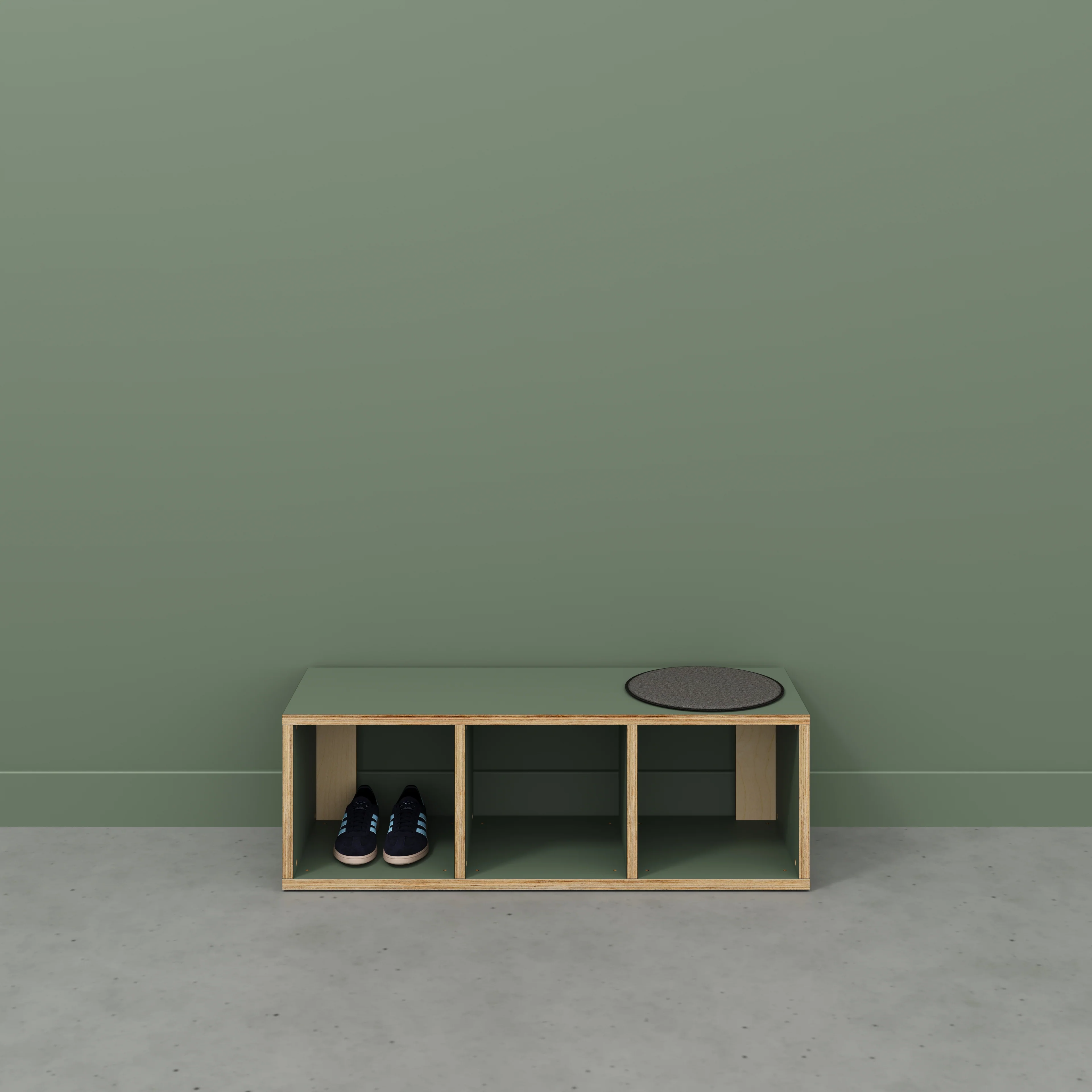 Plywood Open Shelves - Formica Green Slate - 1200(w) x 400(d) x 400(h) - Image 2