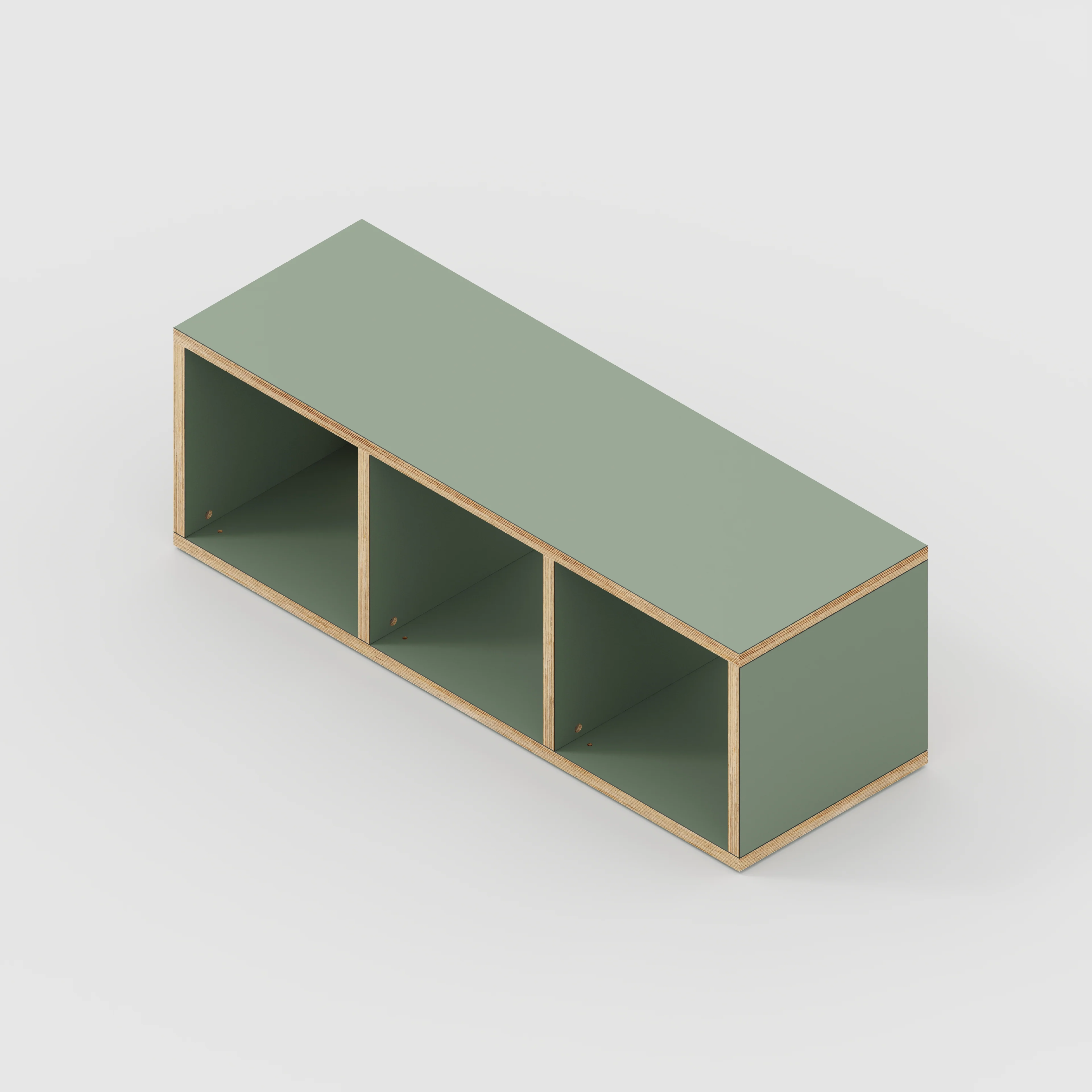Plywood Open Shelves - Formica Green Slate - 1200(w) x 400(d) x 400(h) - Image 3