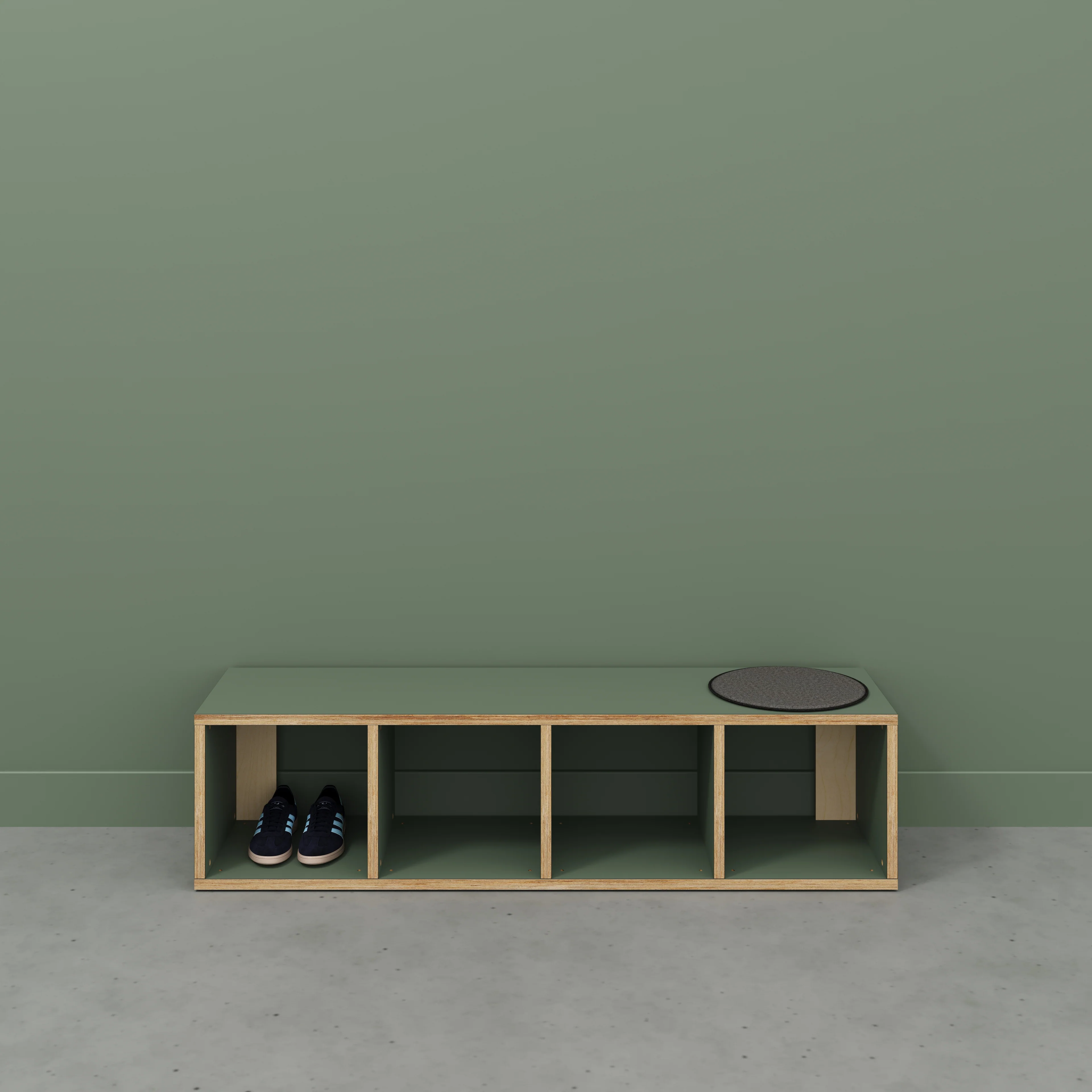 Plywood Open Shelves - Formica Green Slate - 1600(w) x 400(d) x 400(h) - Image 2