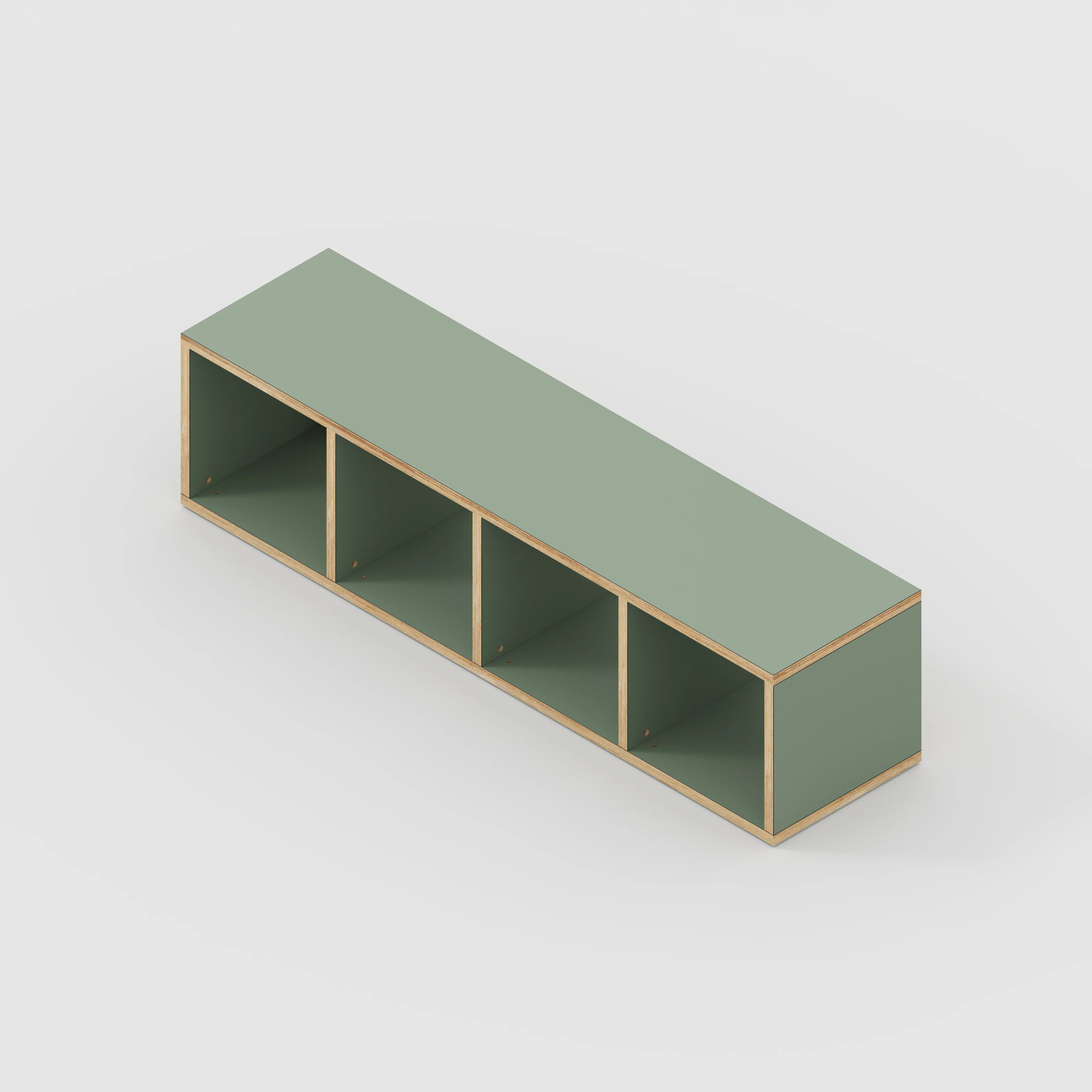 Plywood Open Shelves - Formica Green Slate - 1600(w) x 400(d) x 400(h) - Image 3